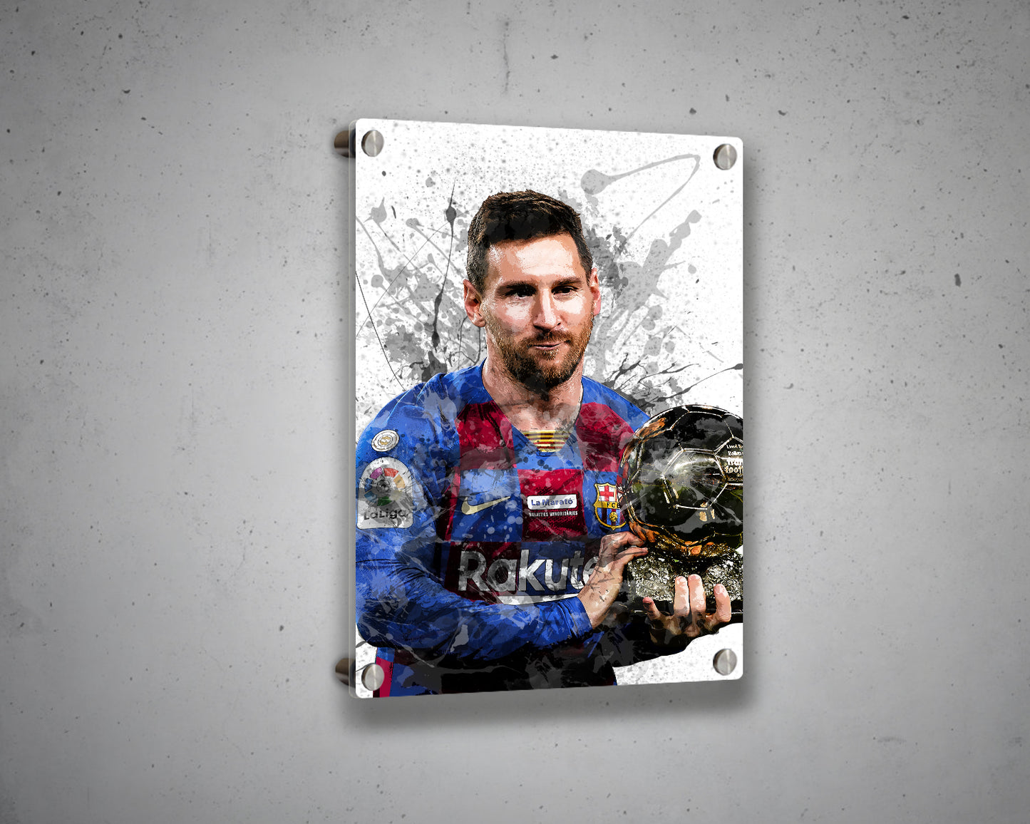Lionel Messi Splash Effect Canvas Art