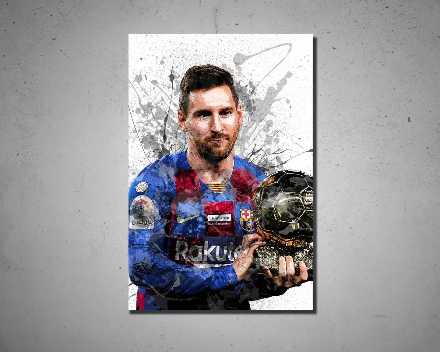 Lionel Messi Splash Effect Canvas Art