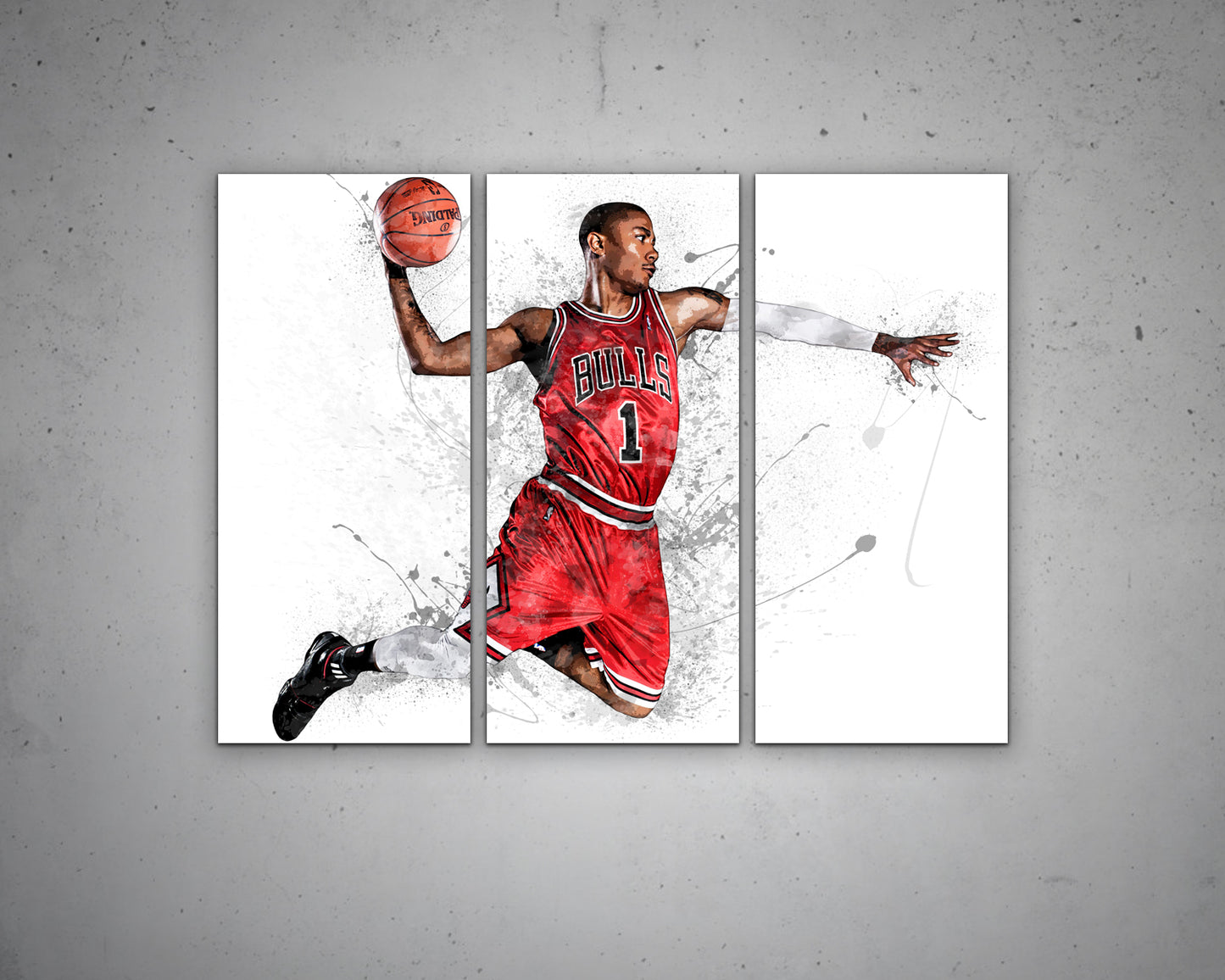 Derrick Rose Splash Effect Canvas Art