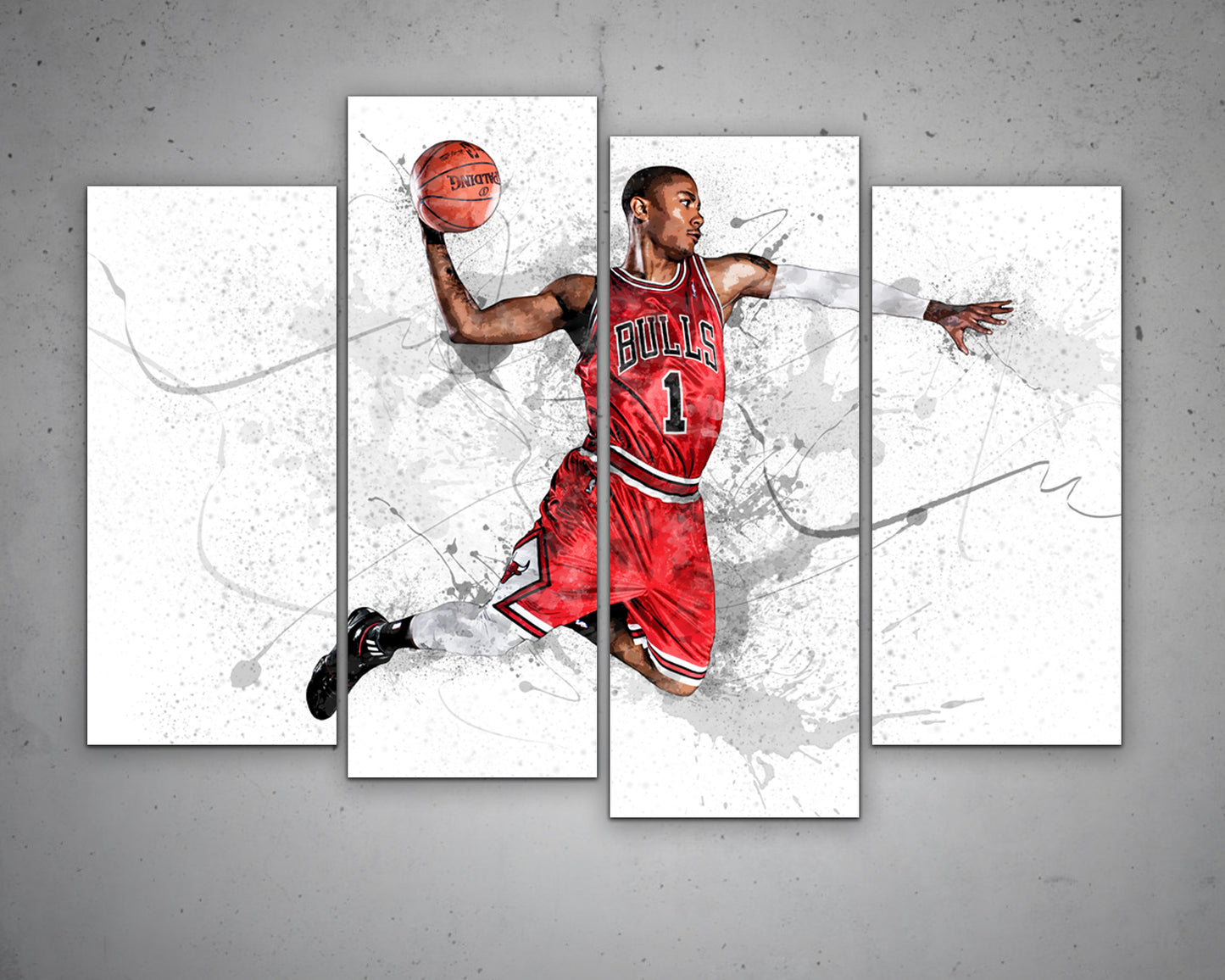 Derrick Rose Splash Effect Canvas Art