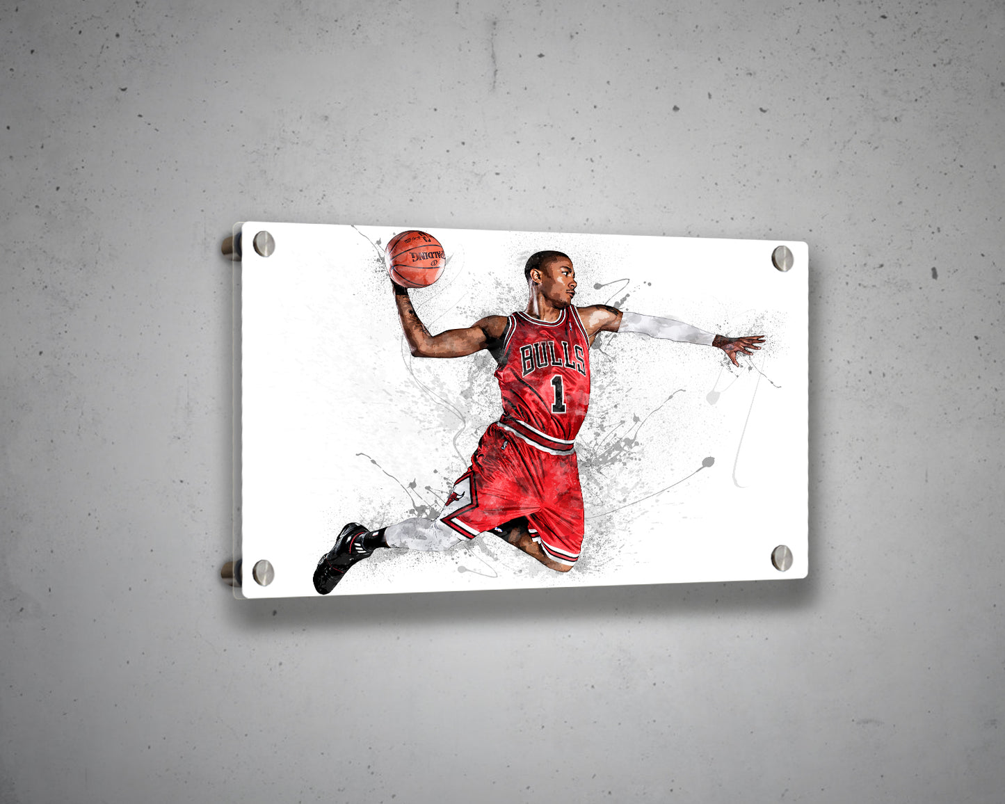 Derrick Rose Splash Effect Canvas Art