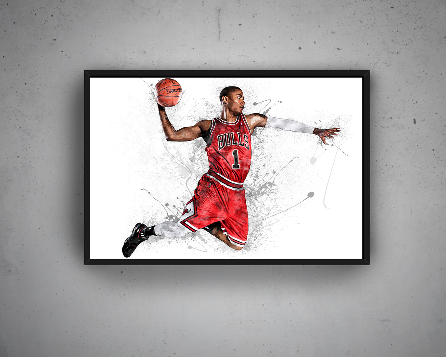 Derrick Rose Splash Effect Canvas Art