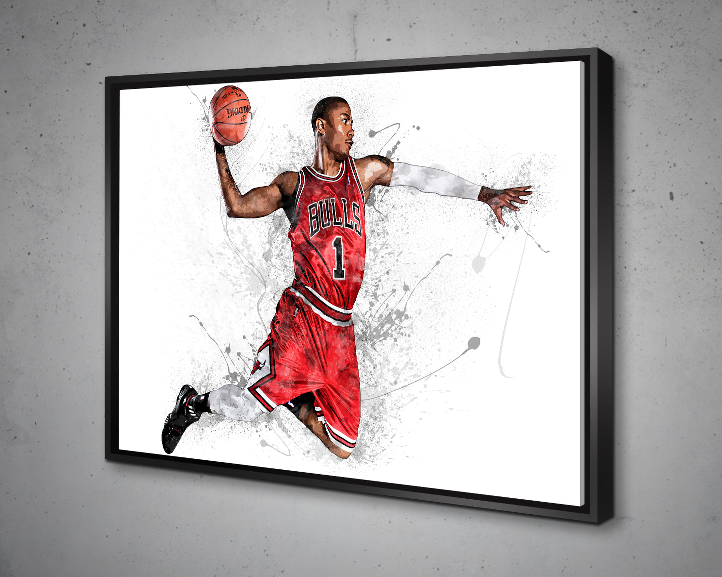 Derrick Rose Splash Effect Canvas Art