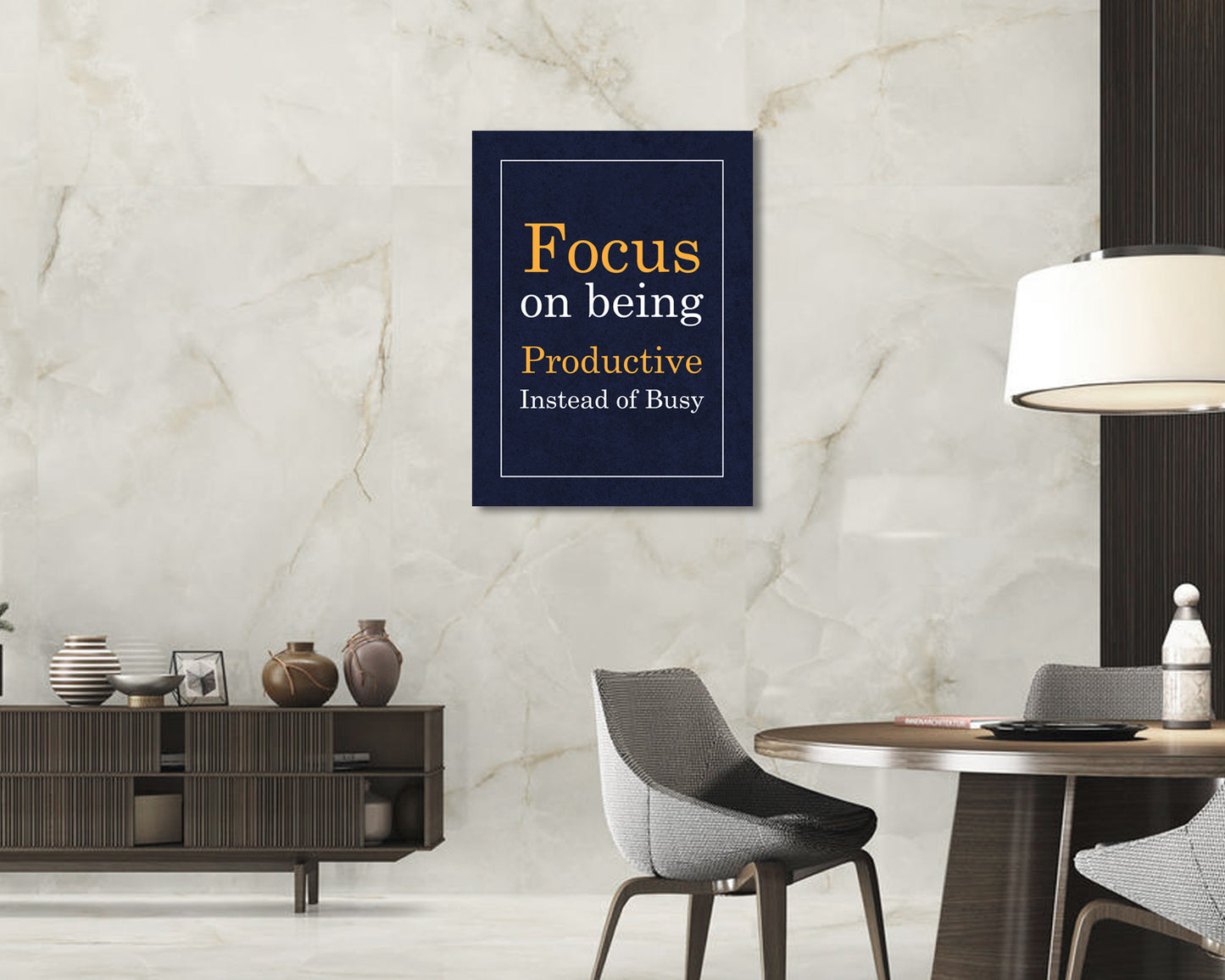 Focus on being productive instead of busy Canvas Wall Art
