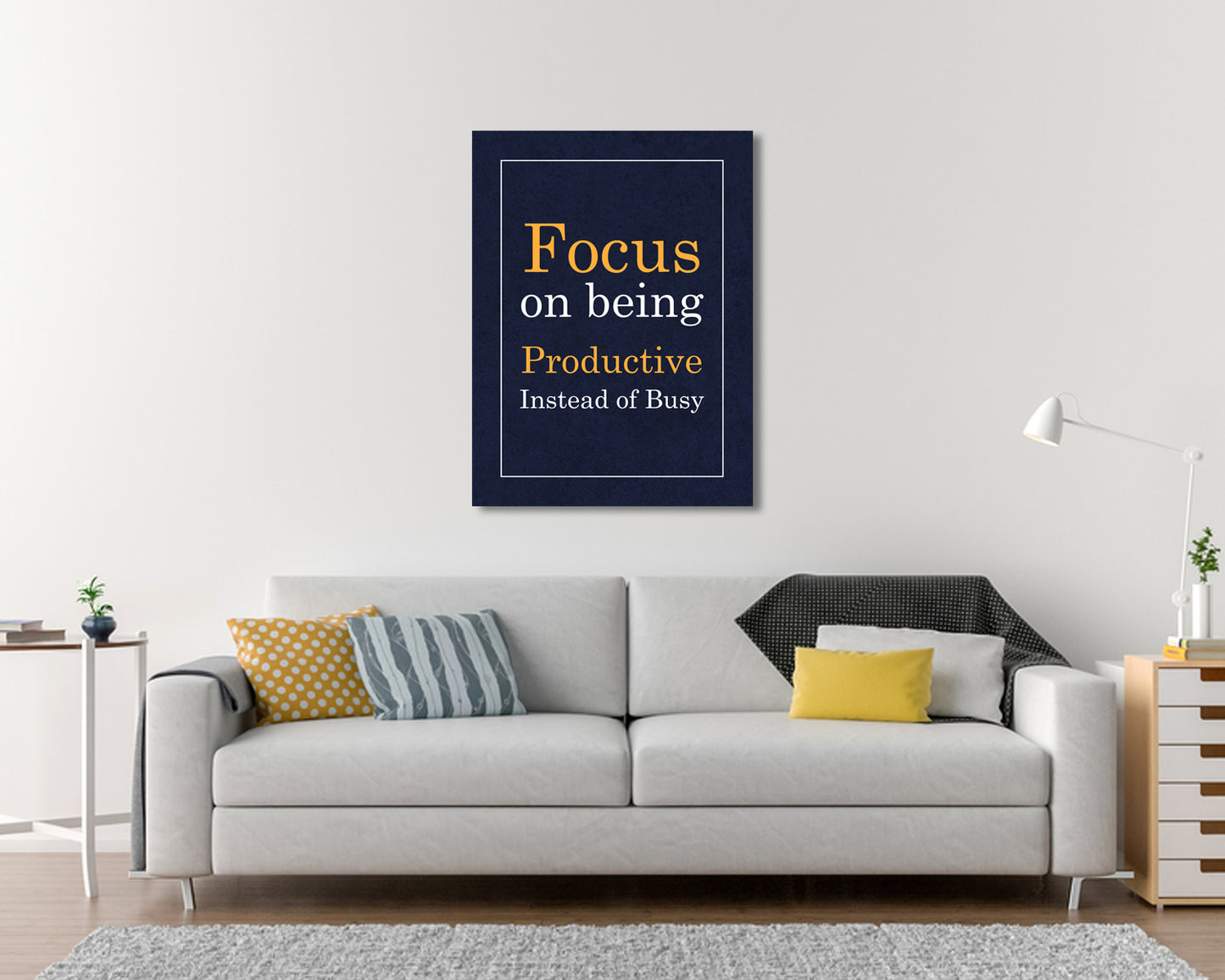 Focus on being productive instead of busy Canvas Wall Art