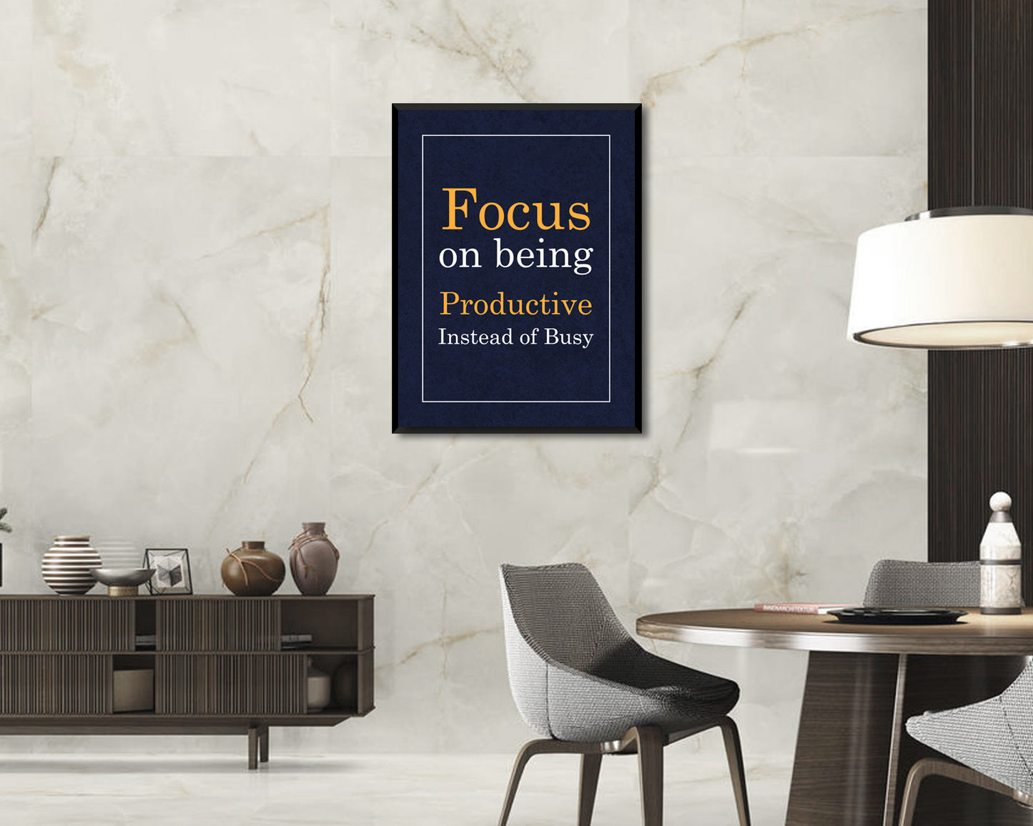 Focus on being productive instead of busy Canvas Wall Art