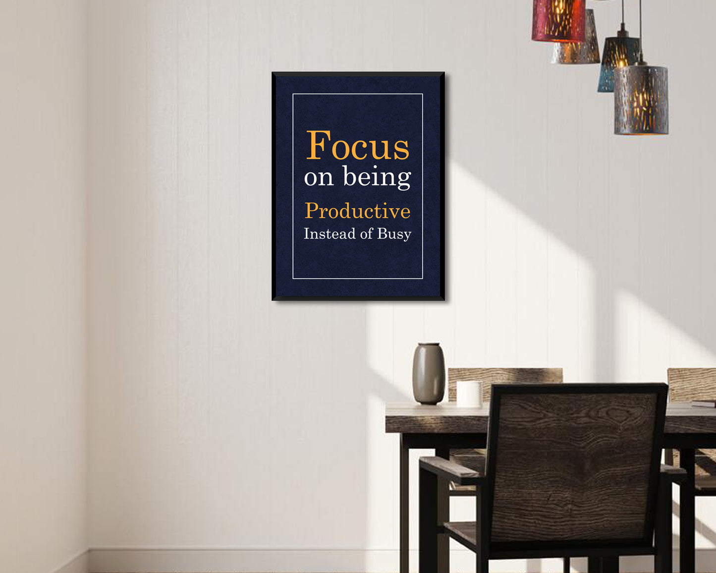Focus on being productive instead of busy Canvas Wall Art
