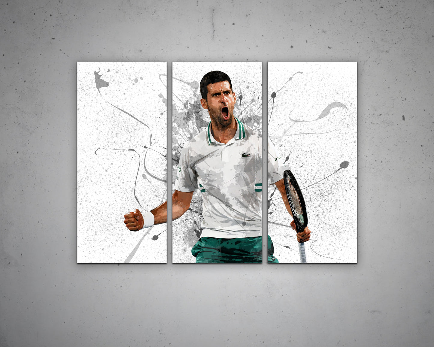 Novak Djokovic Splash Effect Canvas Art