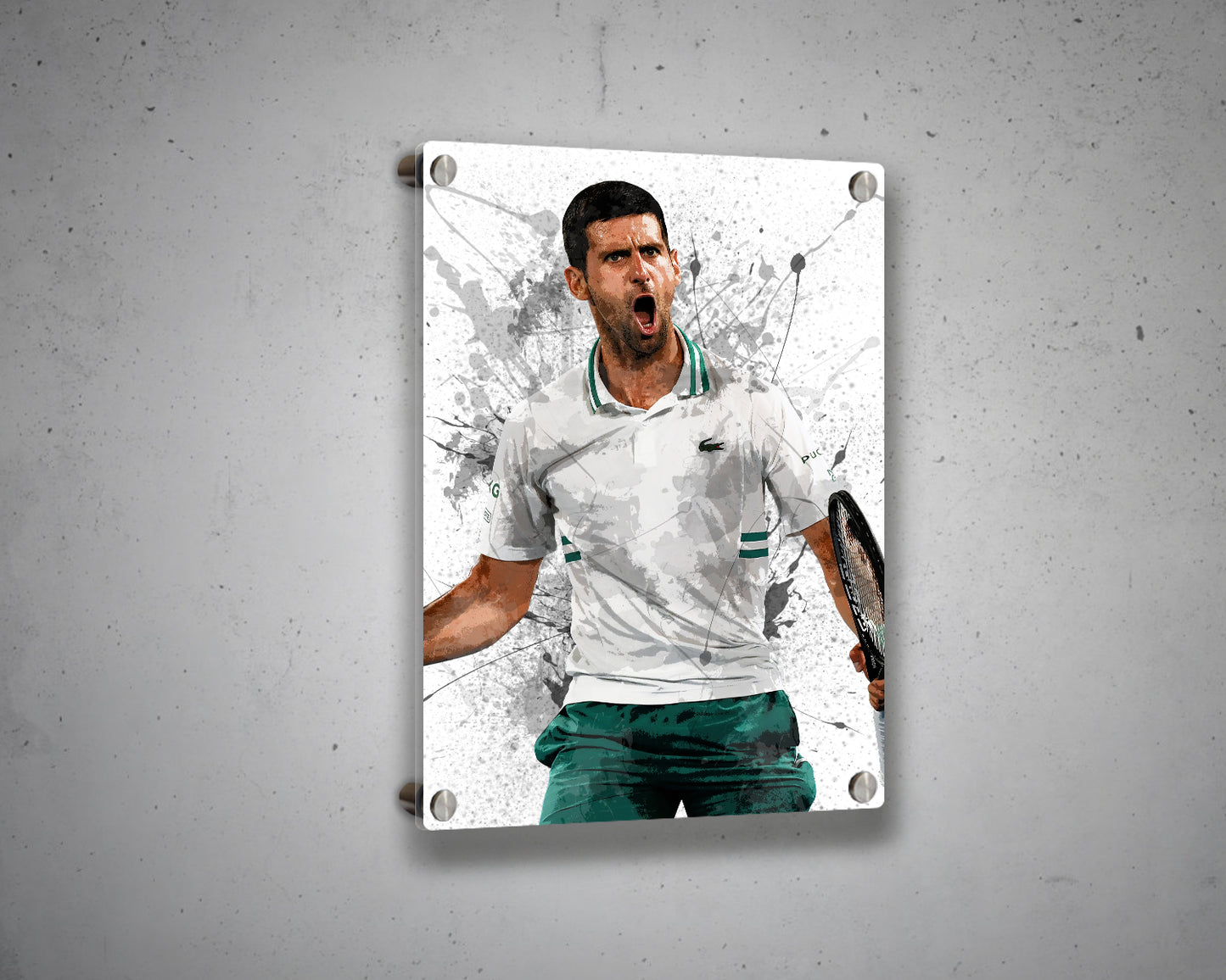 Novak Djokovic Splash Effect Canvas Art