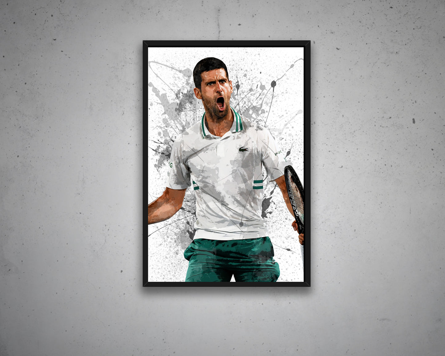 Novak Djokovic Splash Effect Canvas Art