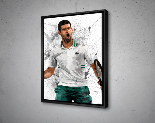Novak Djokovic Splash Effect Canvas Art