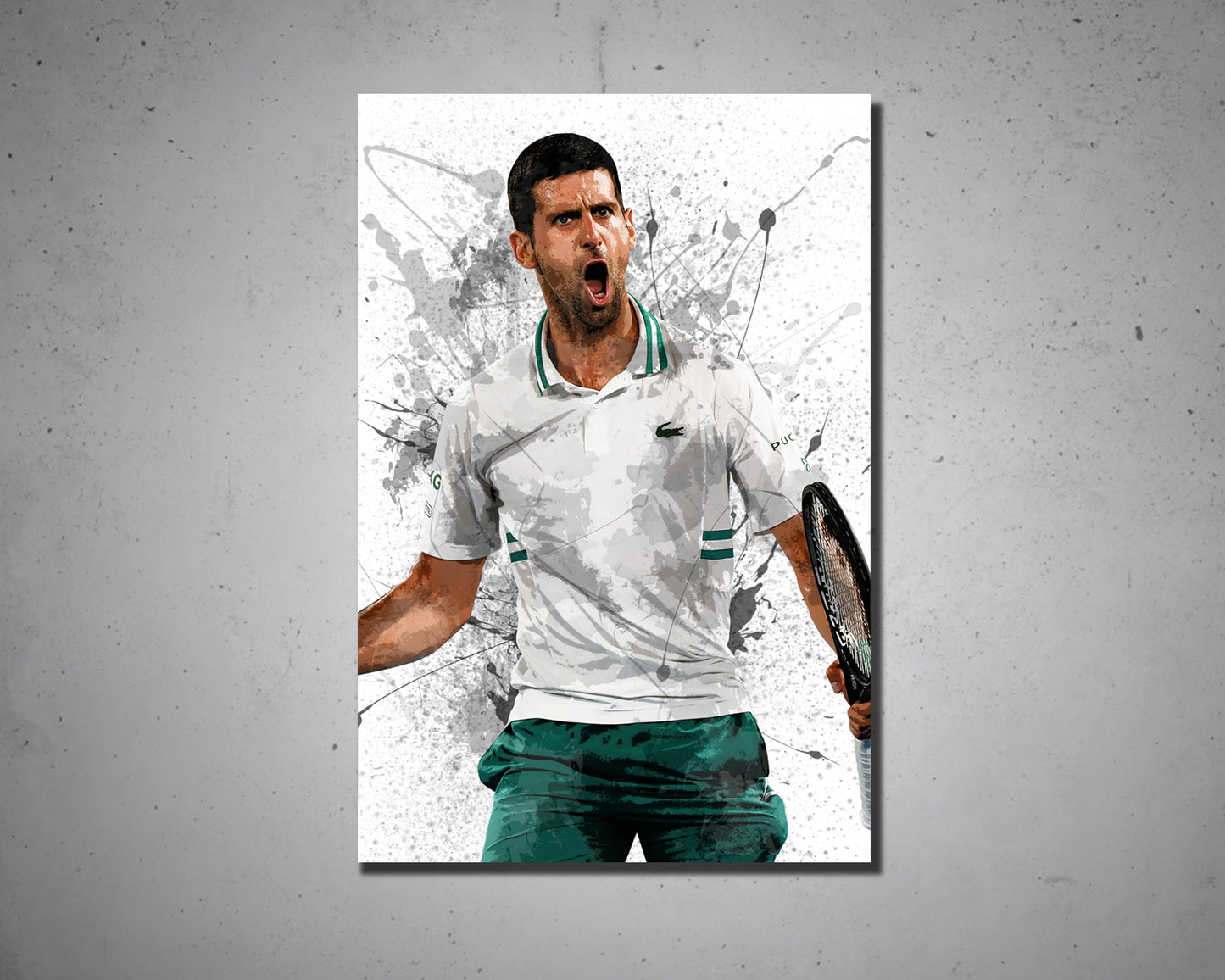 Novak Djokovic Splash Effect Canvas Art