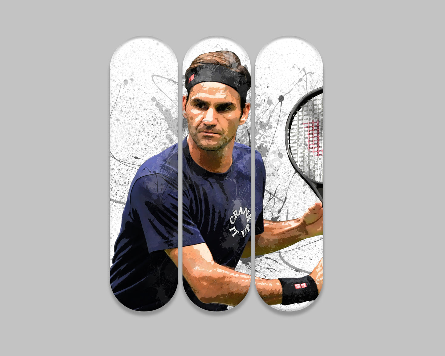 Roger Federer Acrylic Skateboard Wall Art
