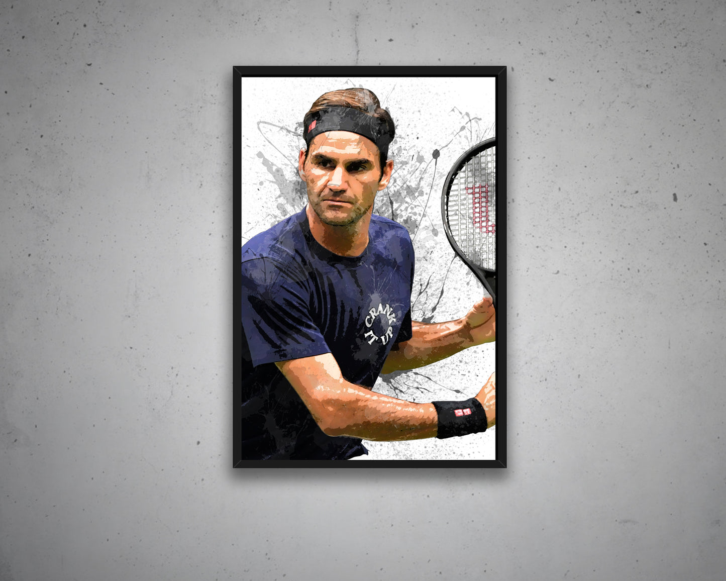 Roger Federer Splash Effect Canvas Art