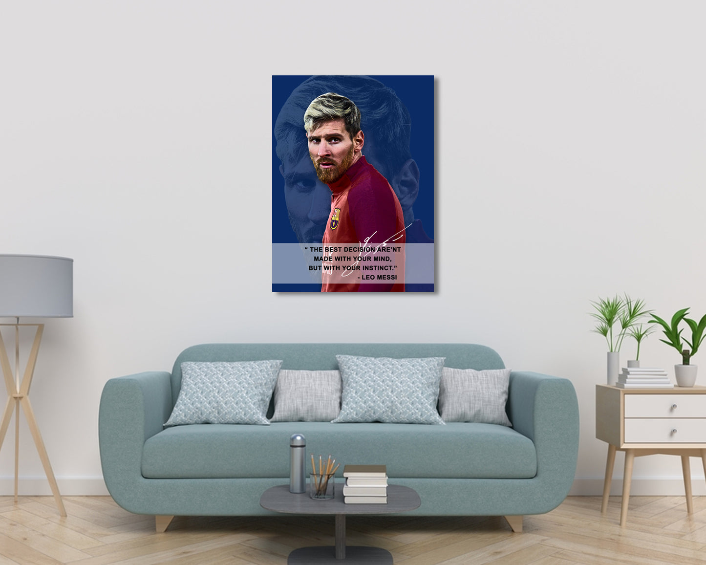 Lionel Messi The best decision arent made with your mind Canvas Wall Art