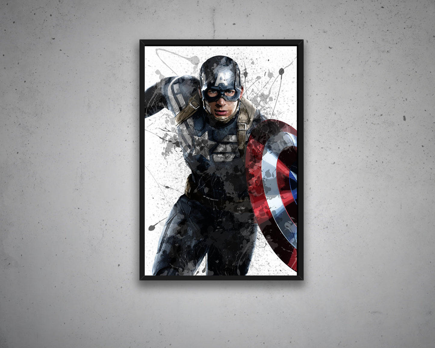 Captain America Splash Effect Canvas Art