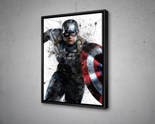 Captain America Splash Effect Canvas Art