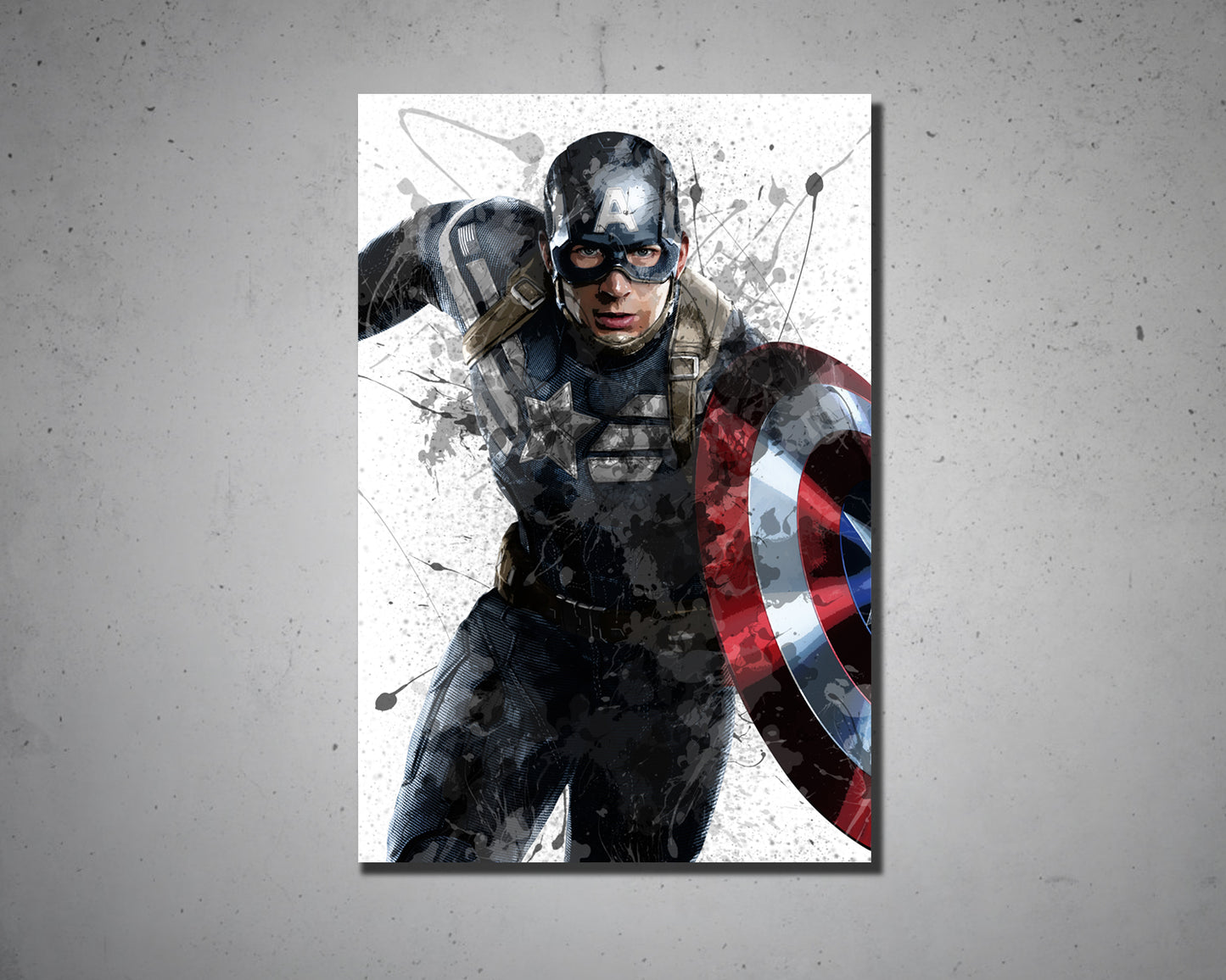 Captain America Splash Effect Canvas Art