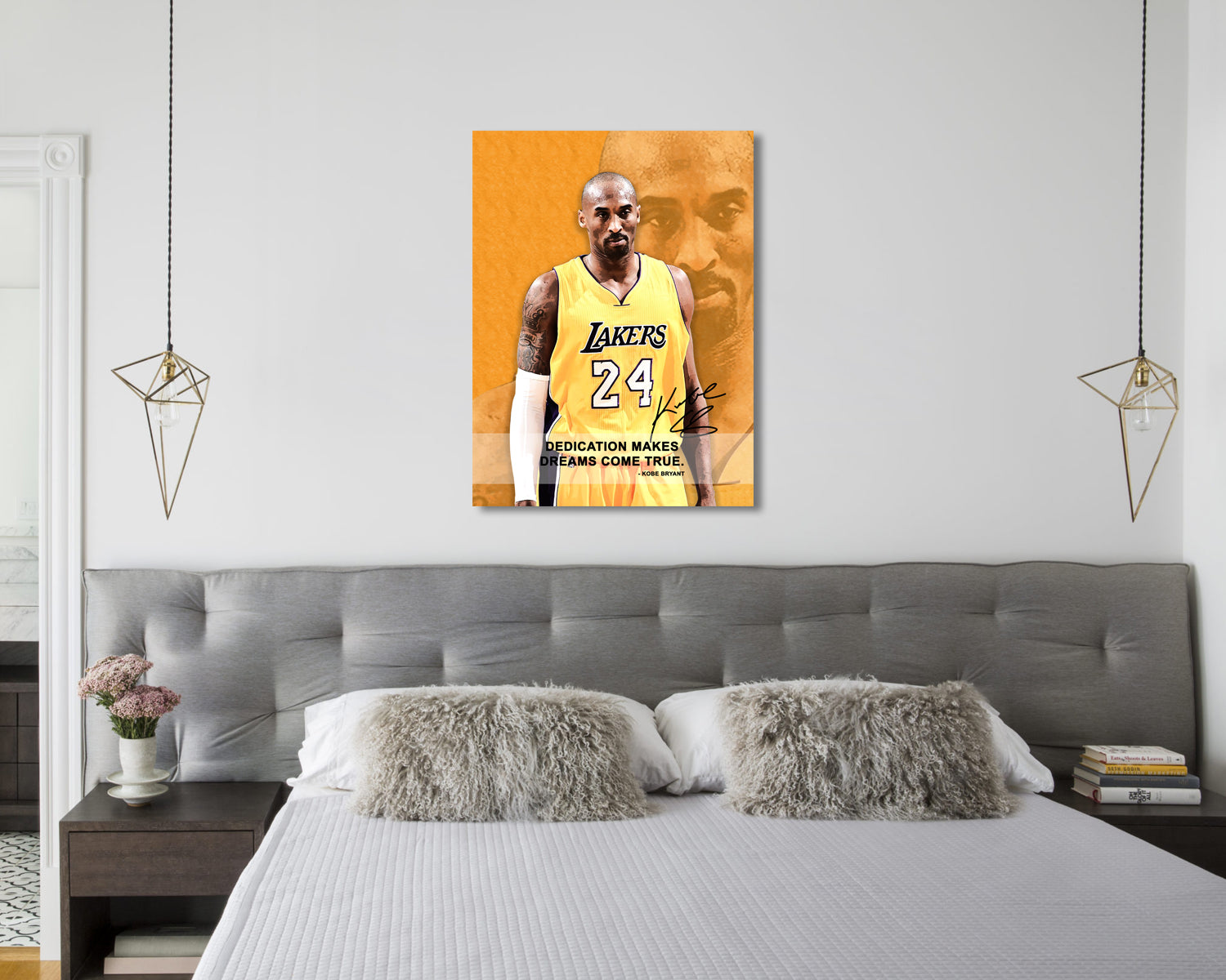 Kobe Bryant Dedication makes dreams come true Canvas Wall Art