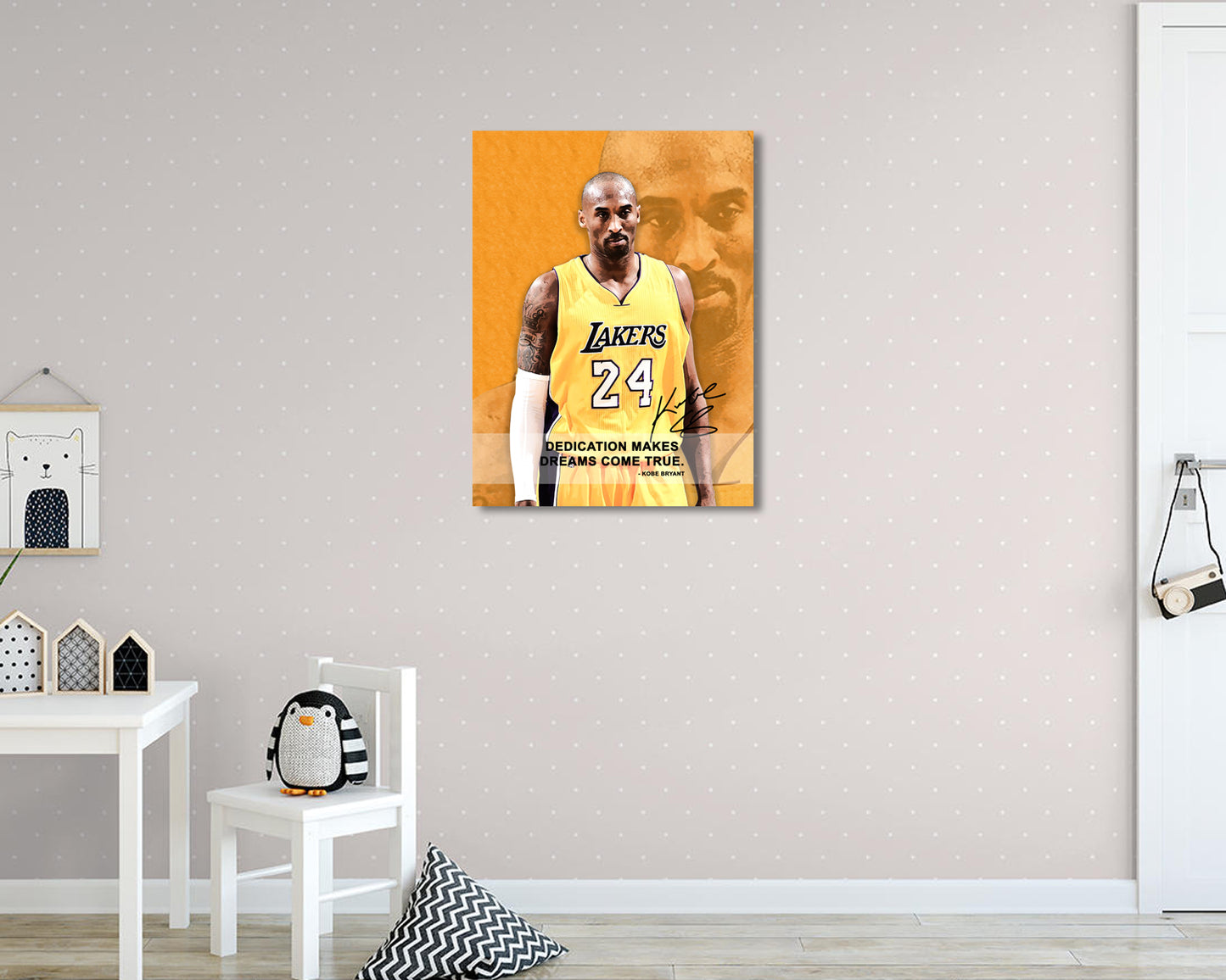 Kobe Bryant Dedication makes dreams come true Canvas Wall Art