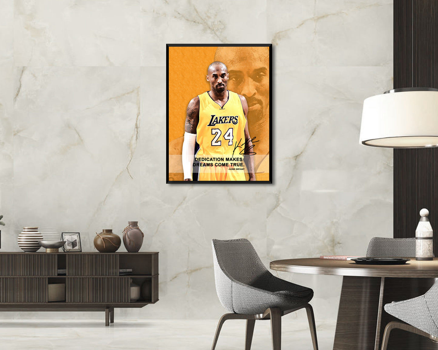Kobe Bryant Dedication makes dreams come true Canvas Wall Art