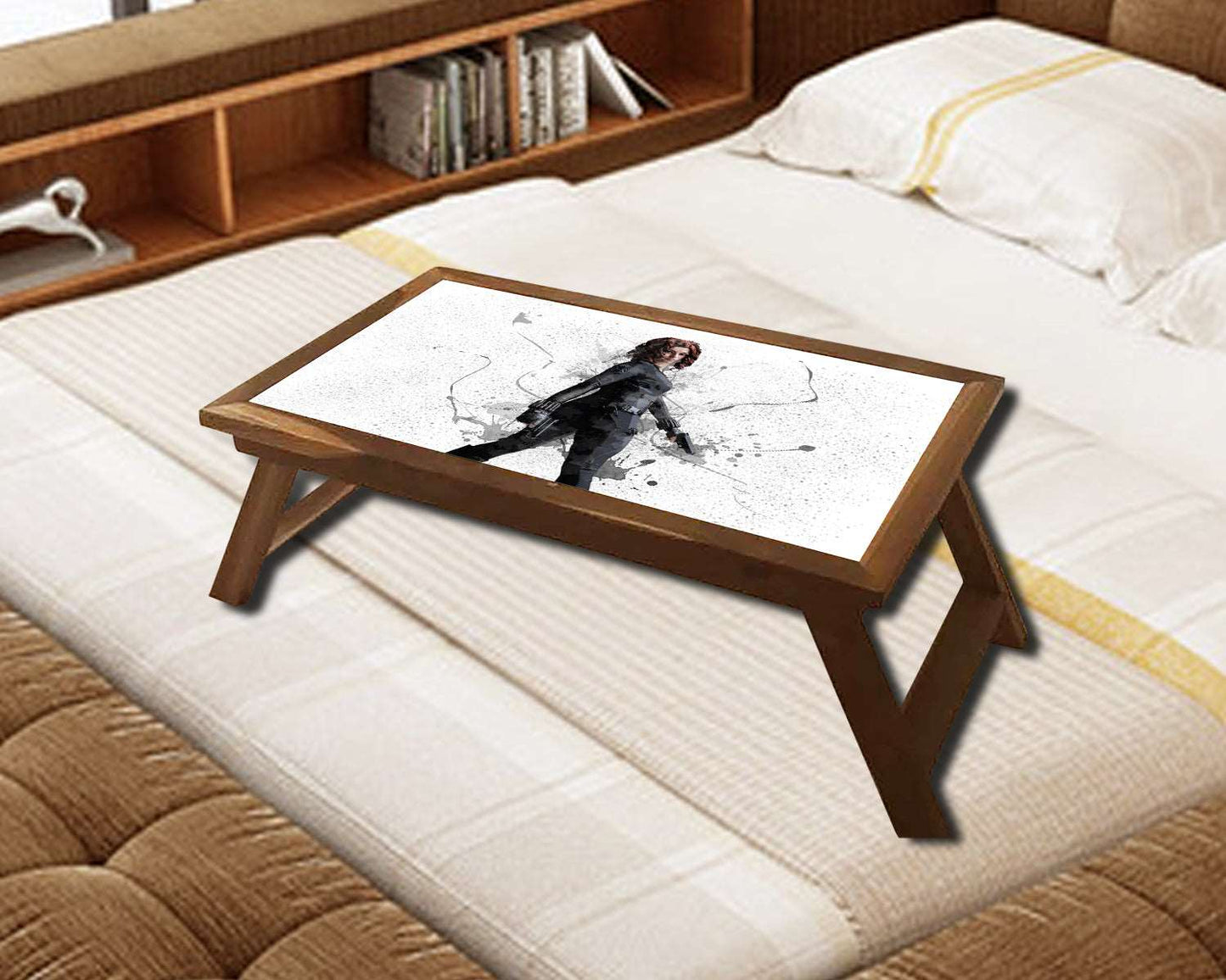 Black Widow Splash Effect Coffee and Laptop Table