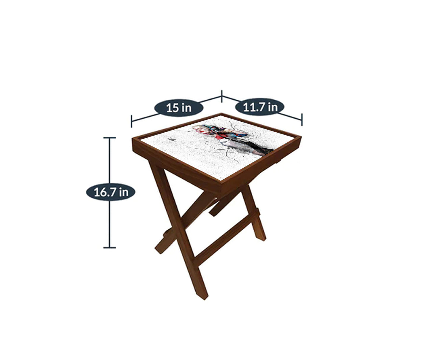 Harley Quinn Splash Effect Coffee and Laptop Table
