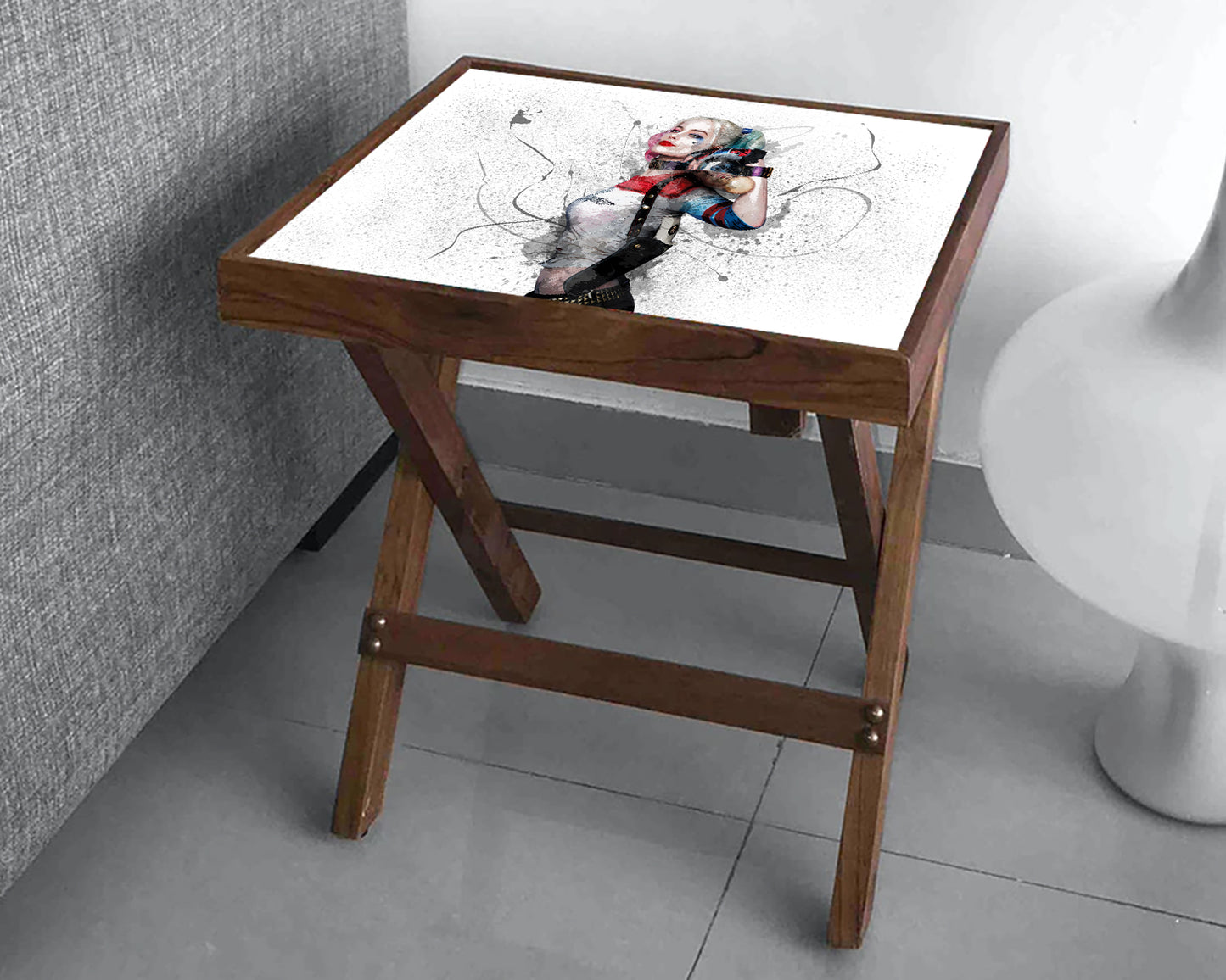Harley Quinn Splash Effect Coffee and Laptop Table