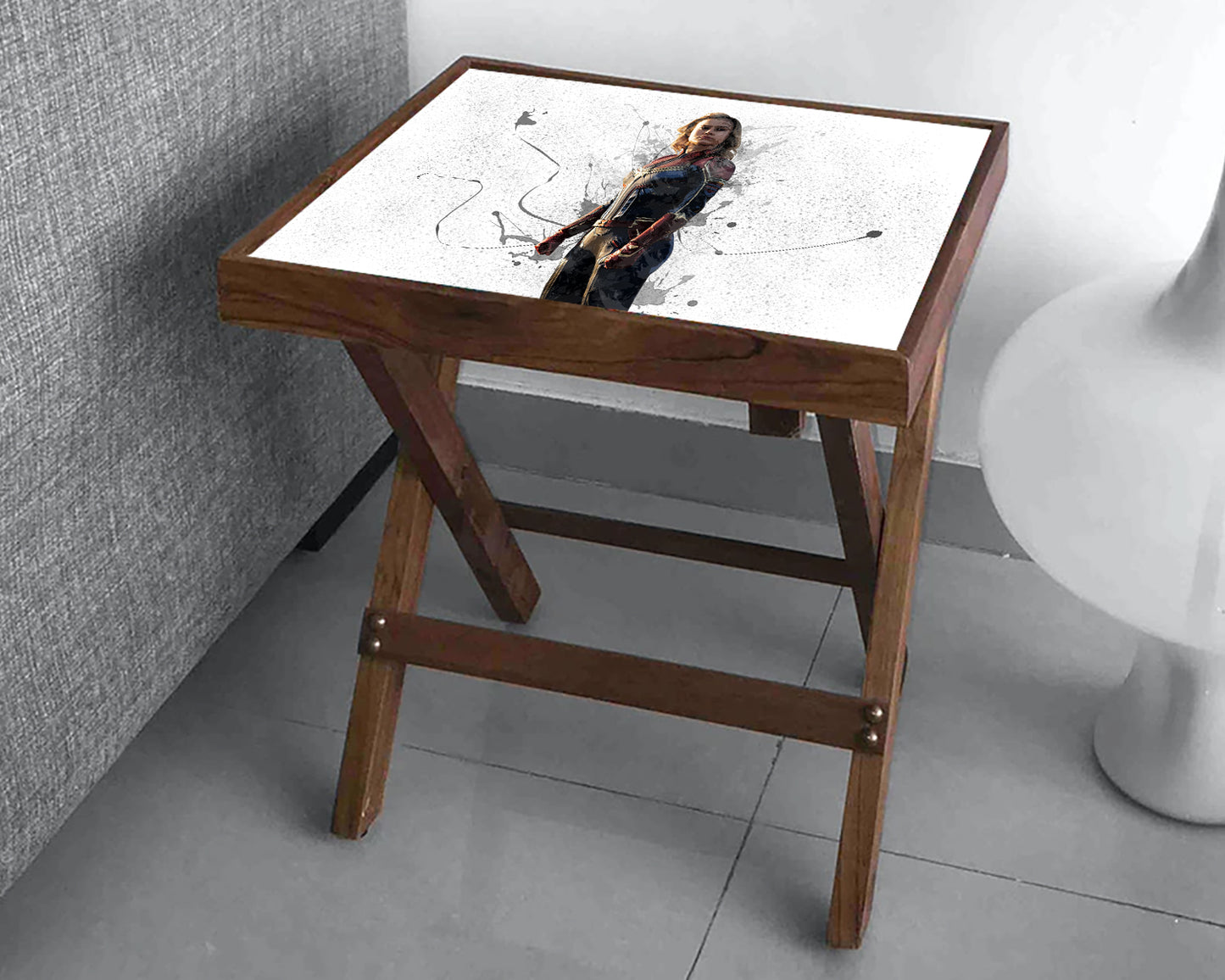 Captain Marvel Splash Effect Coffee and Laptop Table