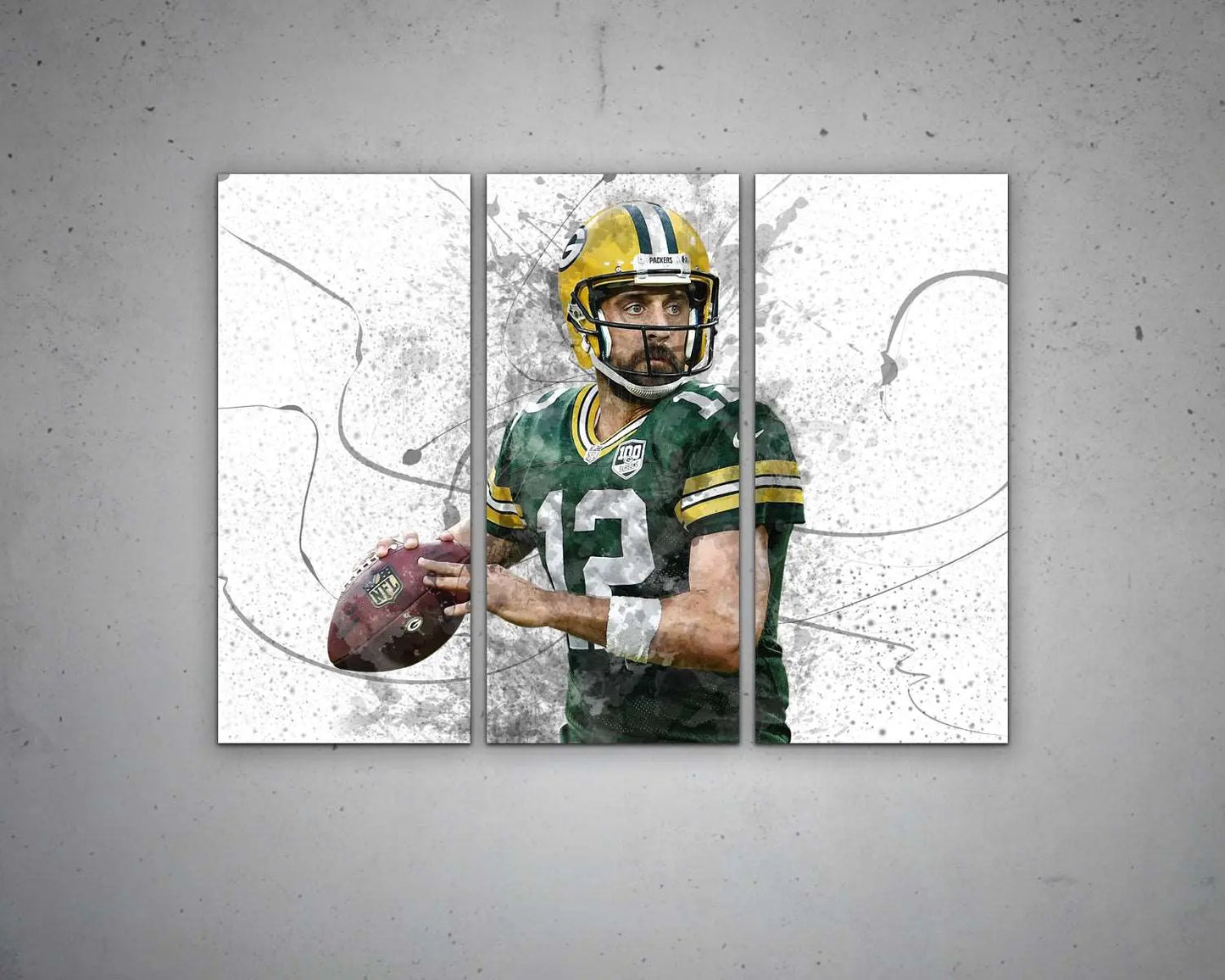 Aaron Rodgers Splash Effect Canvas Art
