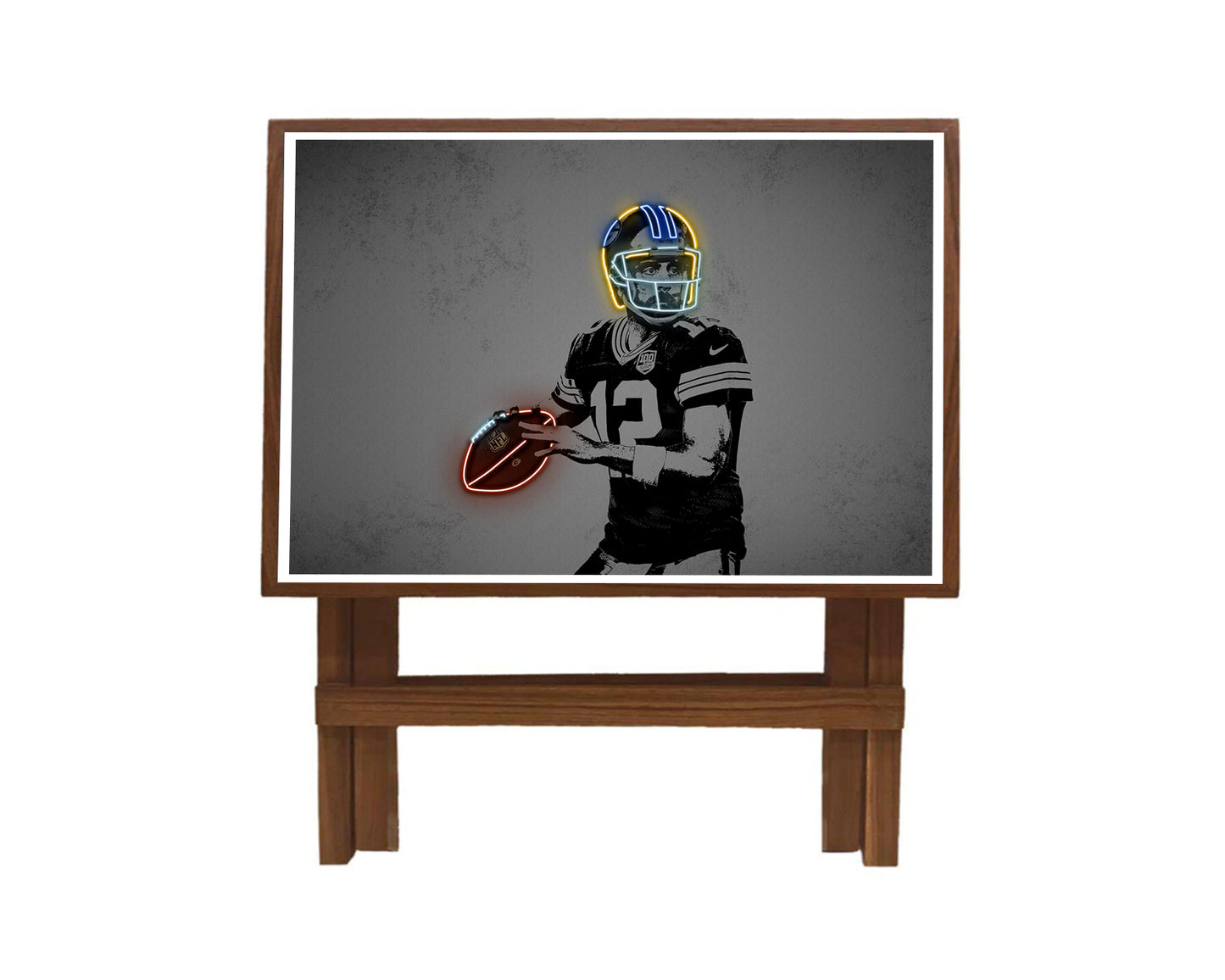 Aaron Rodgers Neon Effect Coffee and Laptop Table