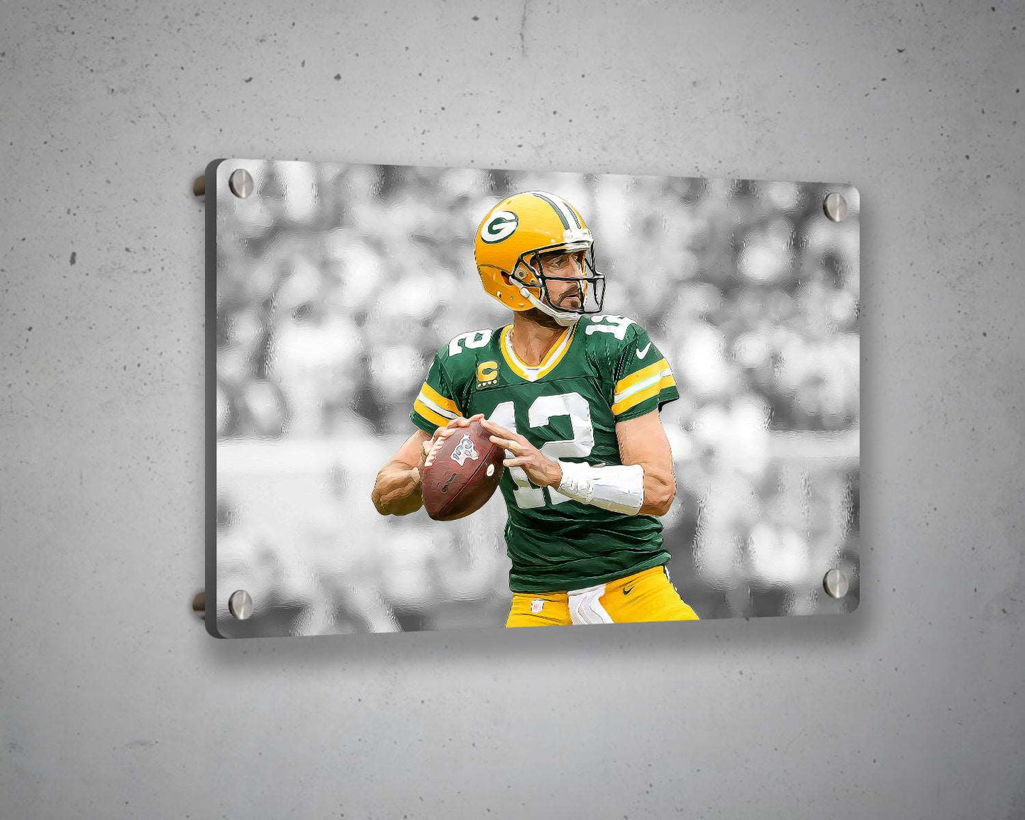 Aaron Rodgers Black & White Canvas Art
