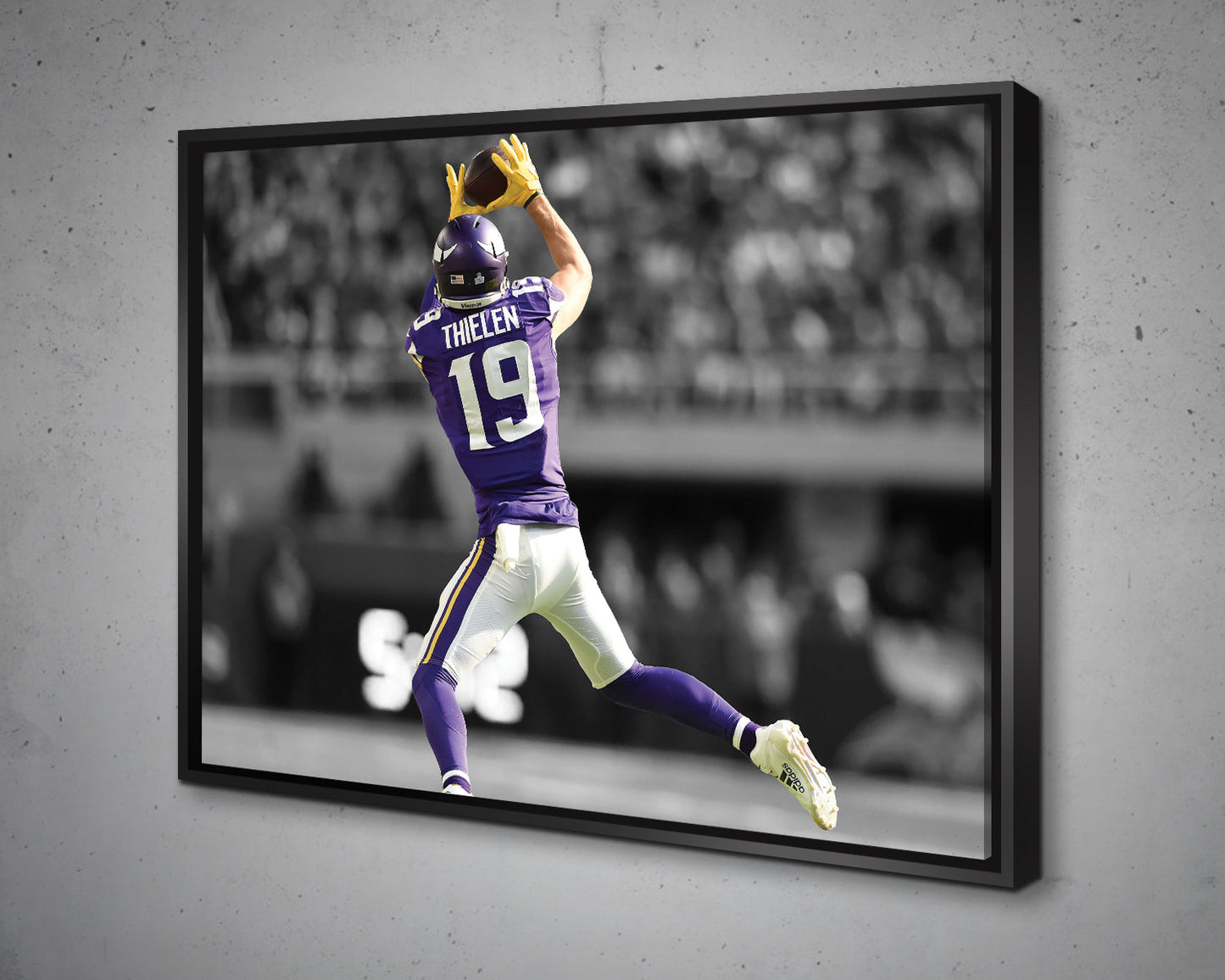 Adam Thielen Black & White Canvas Art