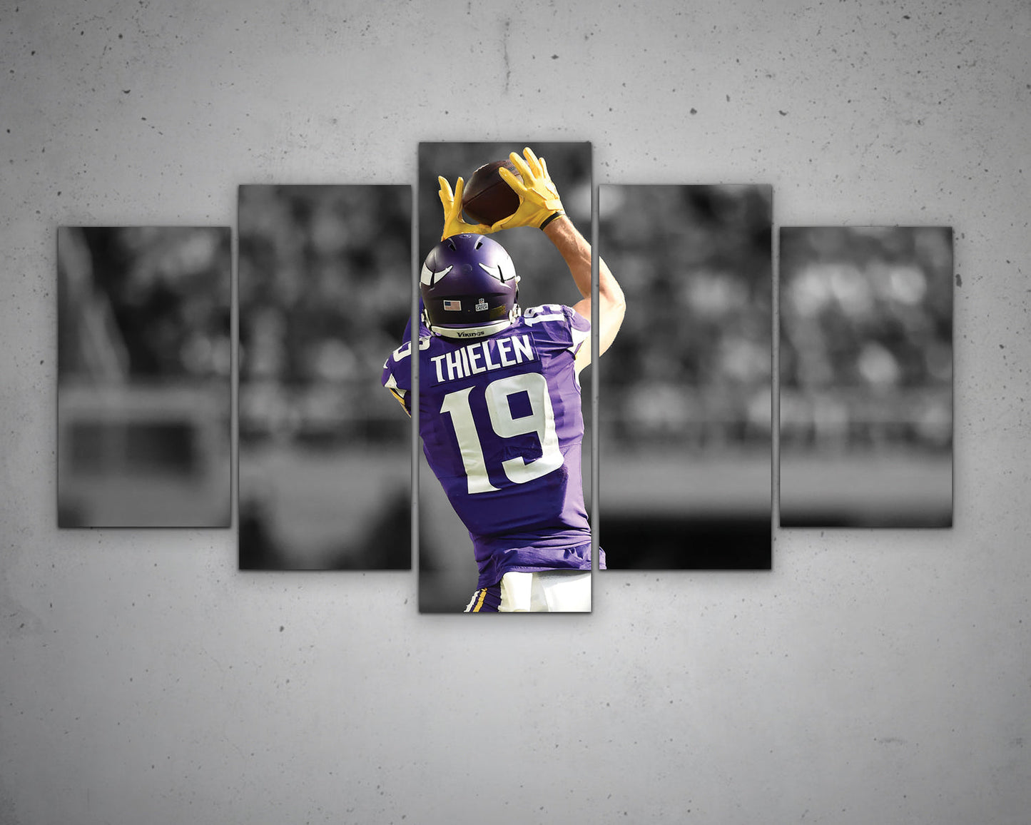 Adam Thielen Black & White Canvas Art