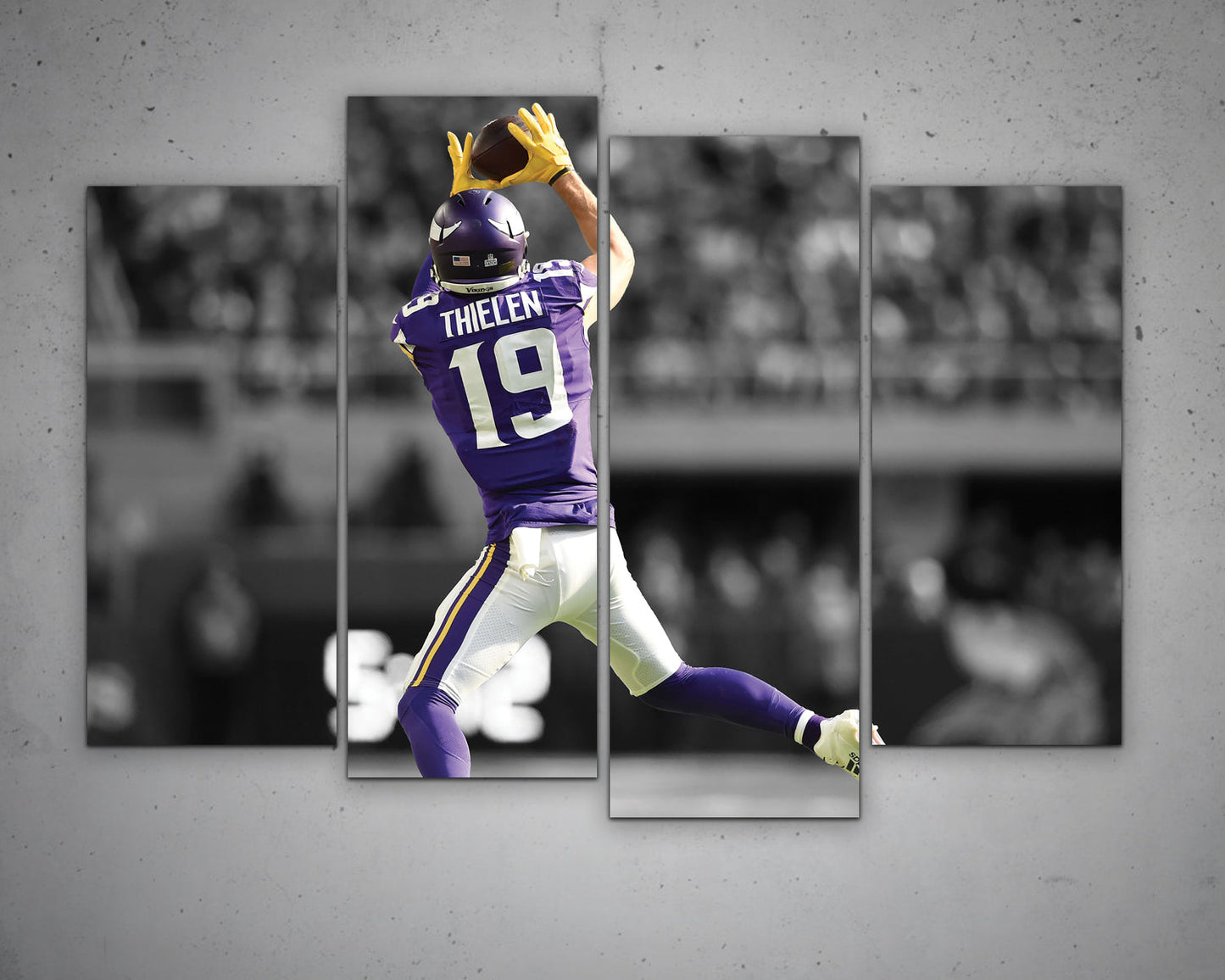 Adam Thielen Black & White Canvas Art