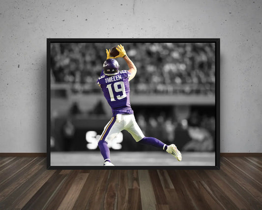 Adam Thielen Black & White Canvas Art