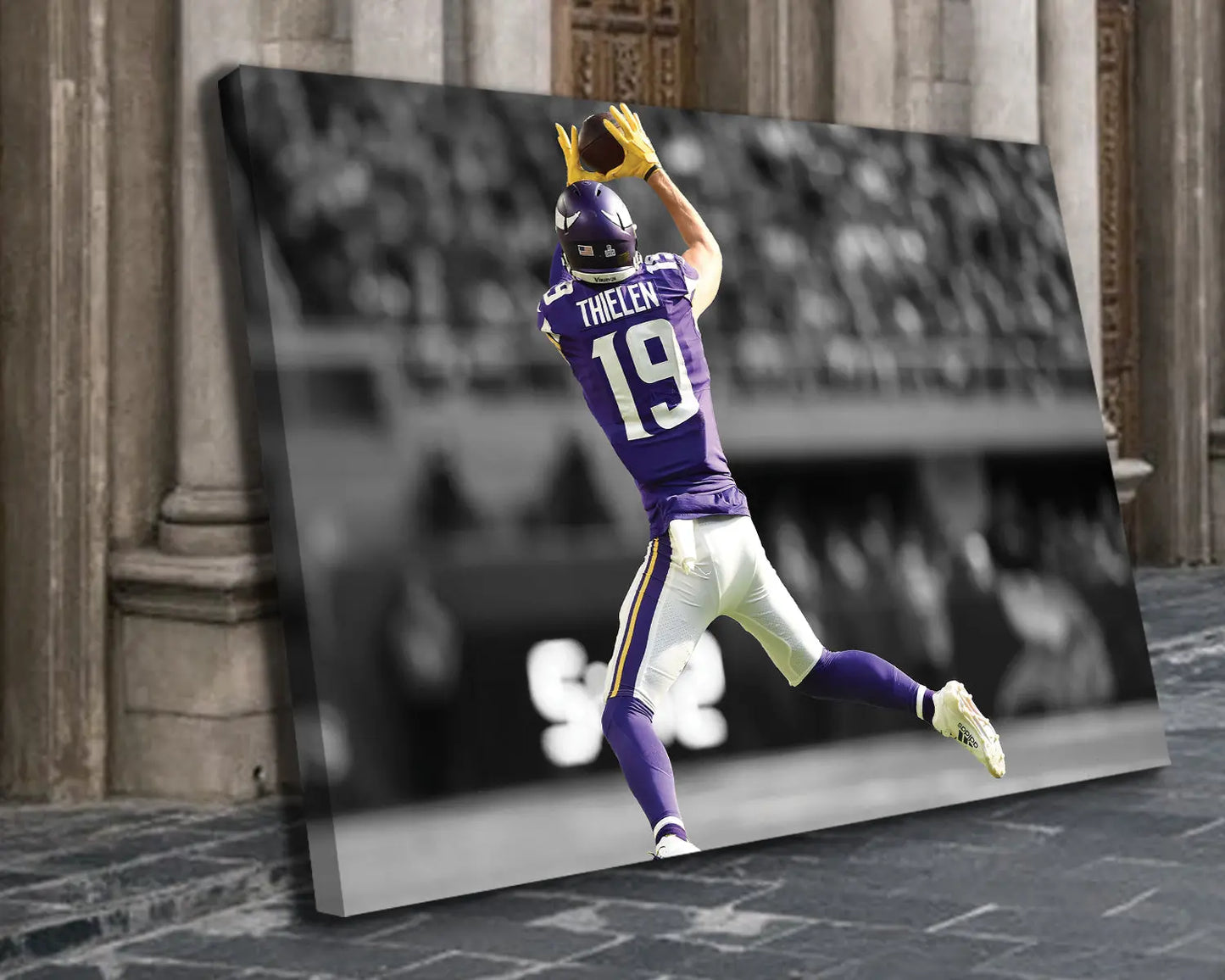 Adam Thielen Black & White Canvas Art
