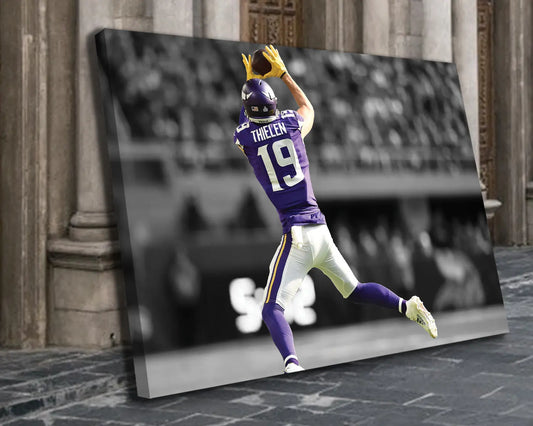 Adam Thielen Black & White Canvas Art