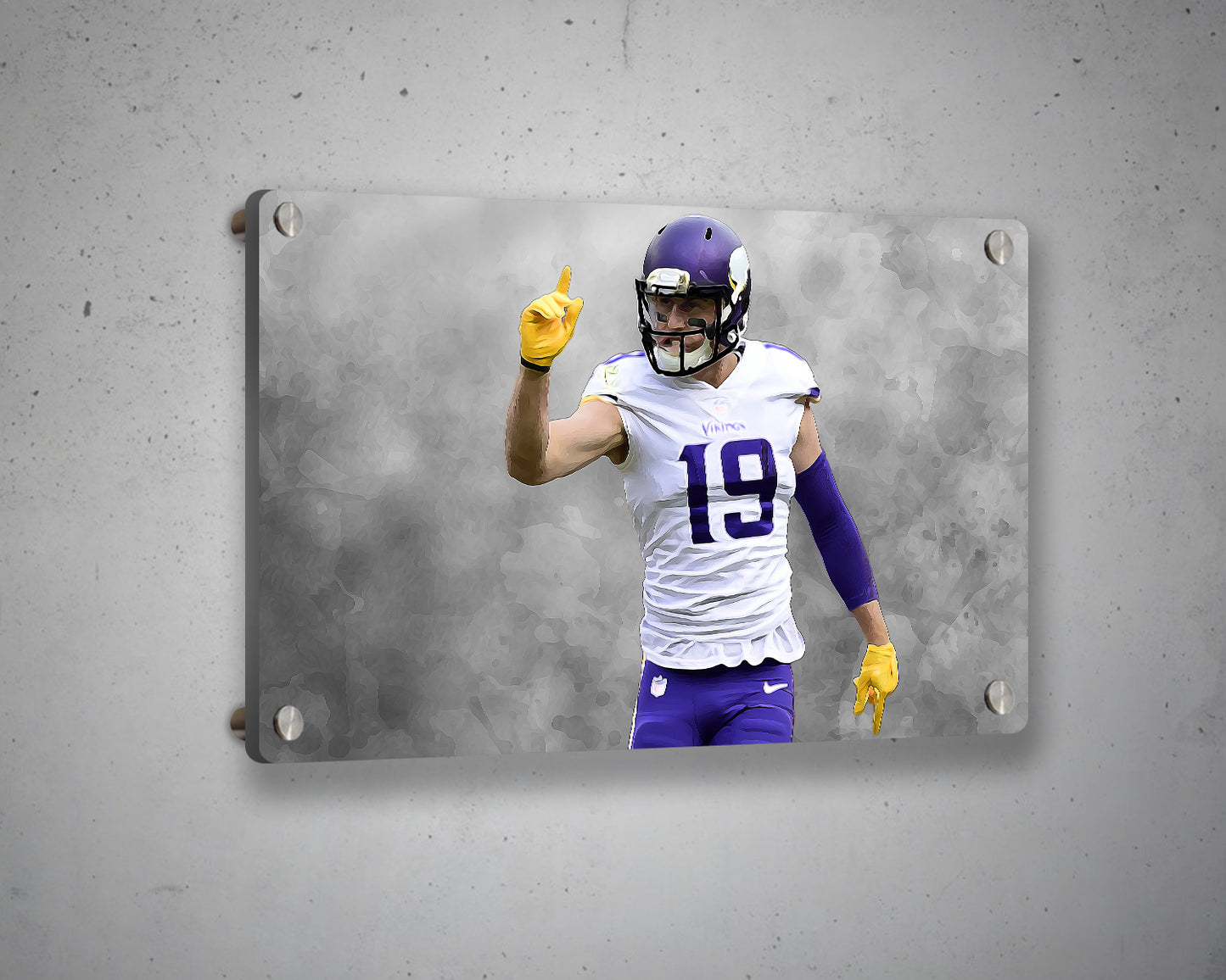 Adam Thielen Black & White Canvas Art