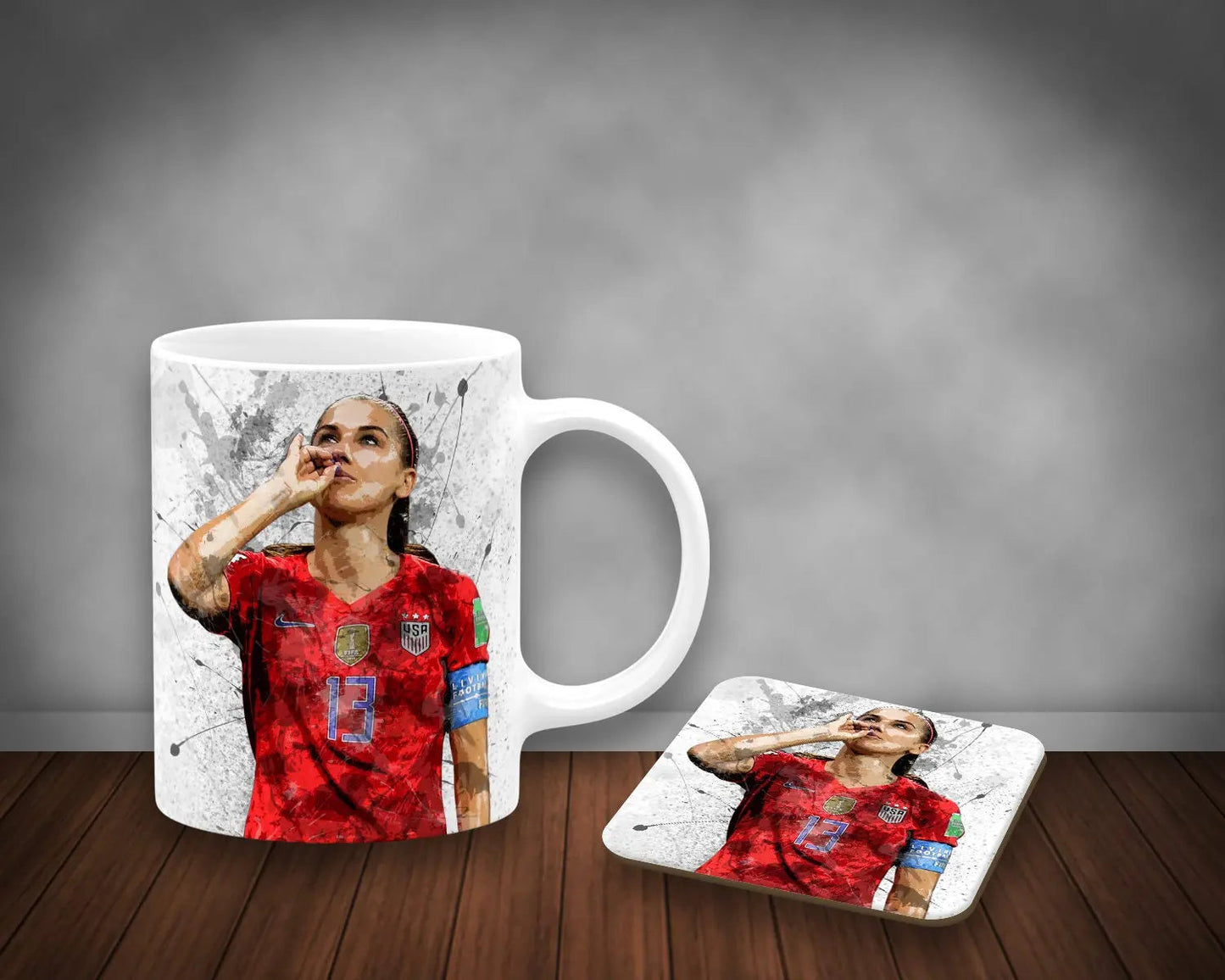 Alex Morgan Splash Effect Mug and Coaster