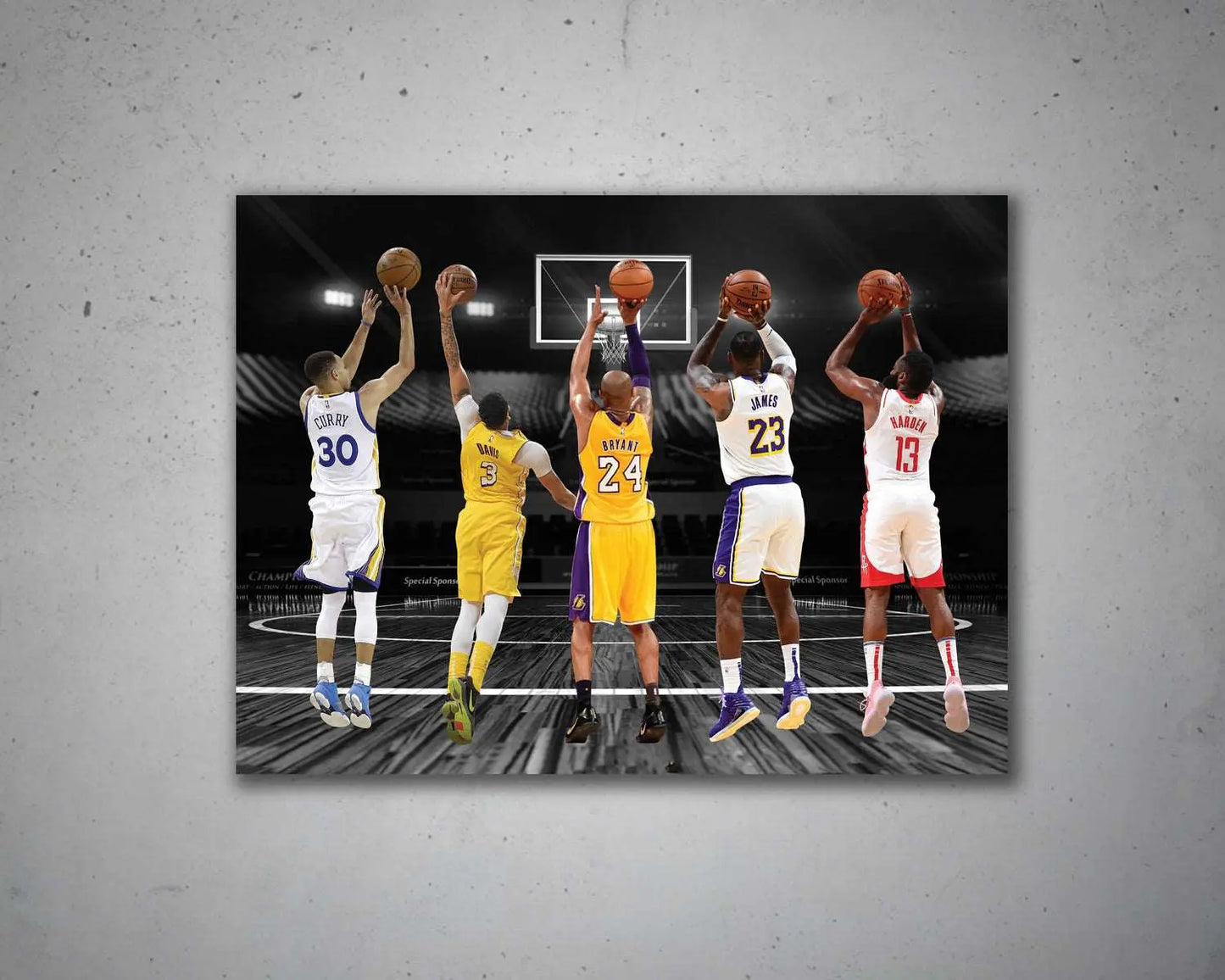 All time legends Canvas Wall Art | Kobe Bryant | James Harden | Lebron James | Stephen Curry | Anthony Davis |