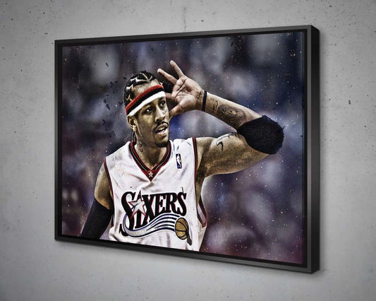 Allen Iverson Black & White Canvas Art