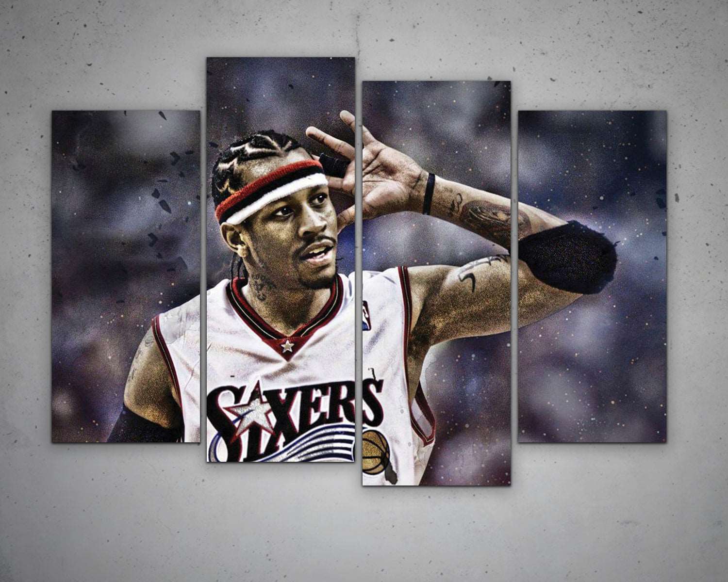 Allen Iverson Black & White Canvas Art