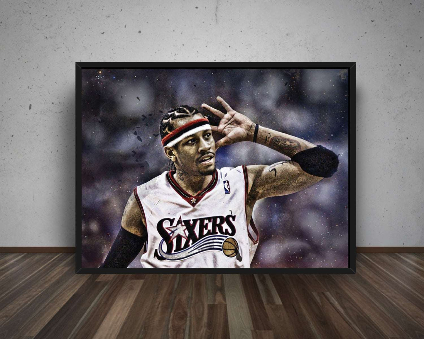 Allen Iverson Black & White Canvas Art