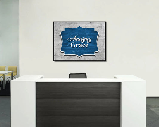 Amazing Grace Blue Canvas Wall Art