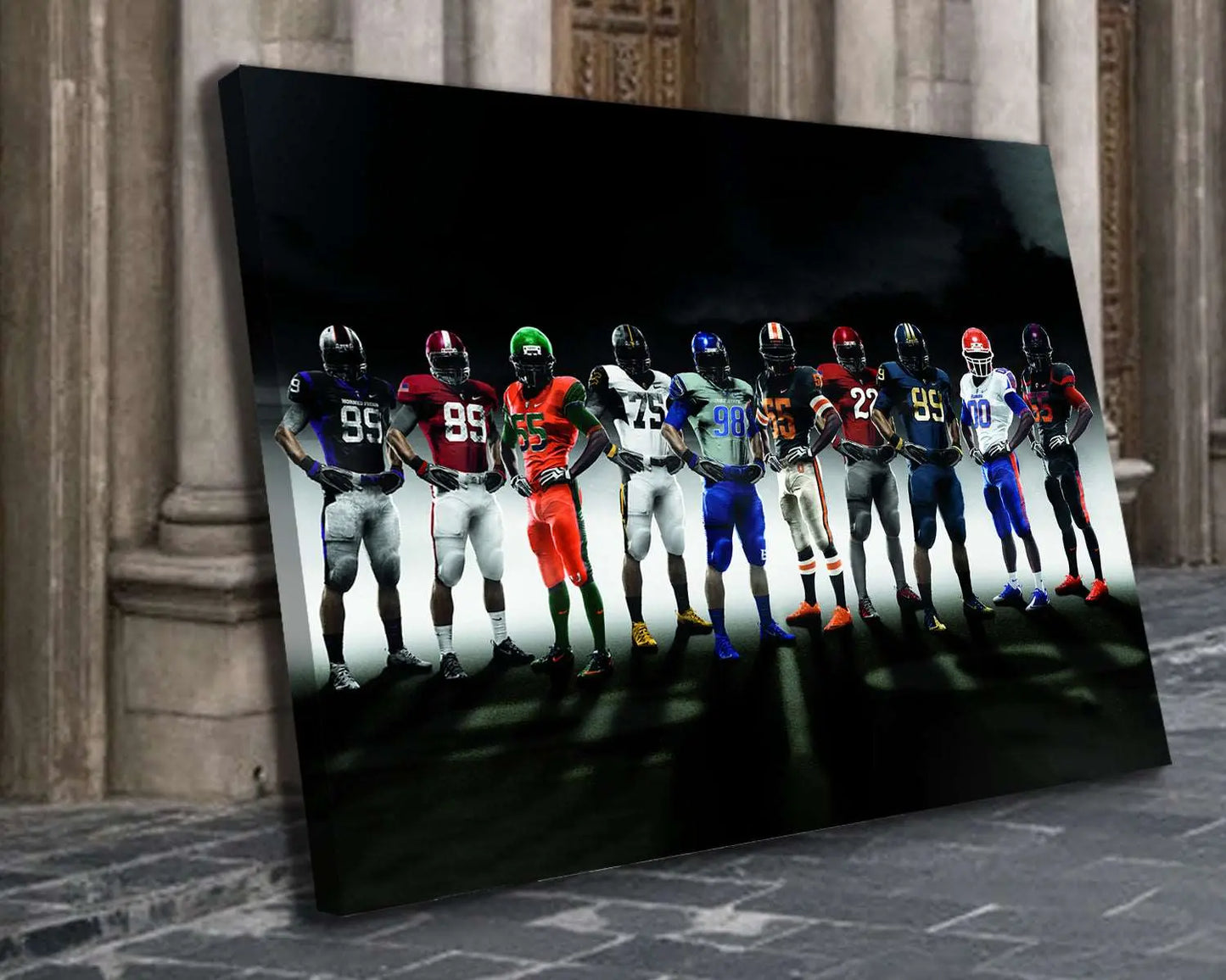 American Football Black & White Canvas Art