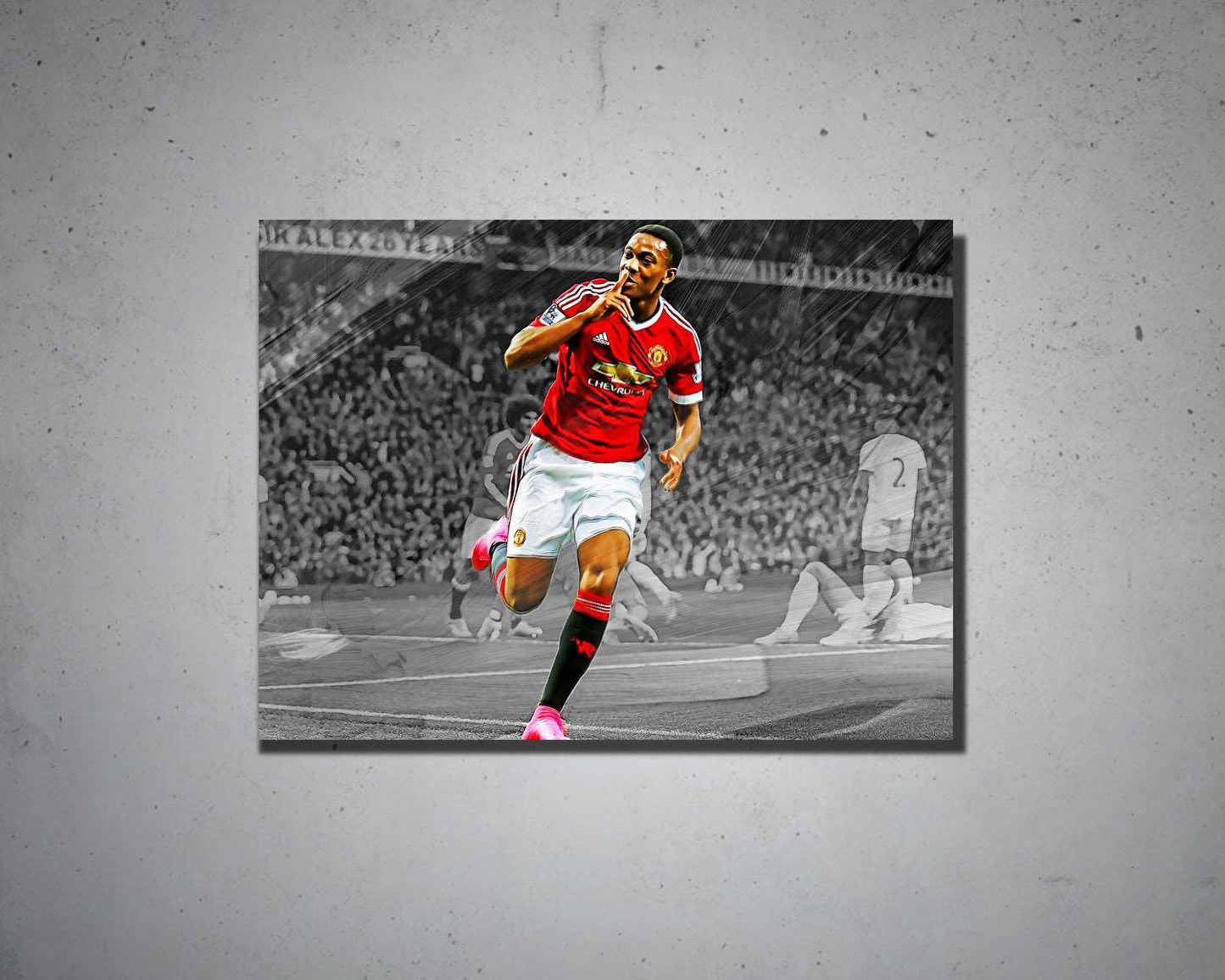 Anthony Martial Black & White Canvas Art