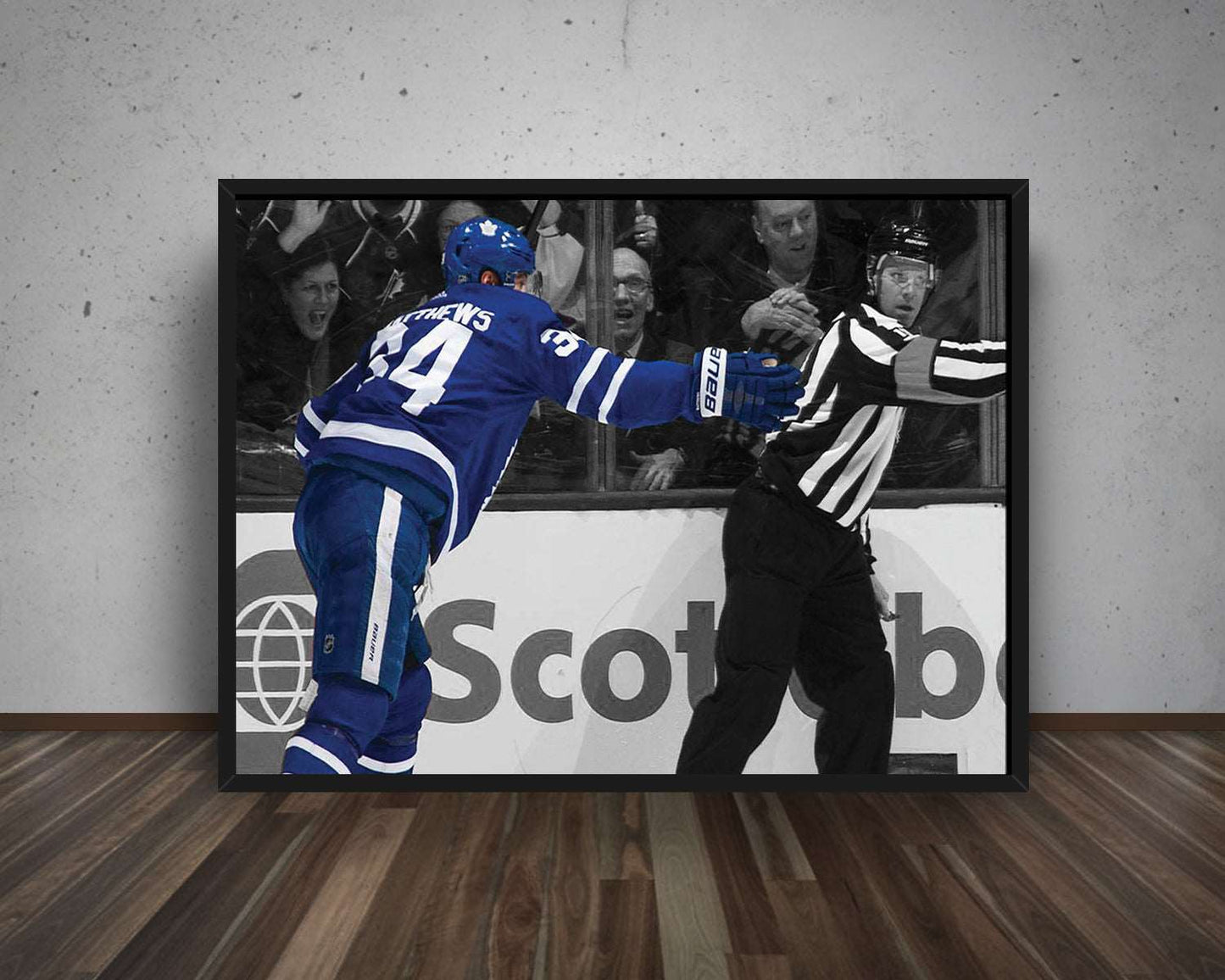 Auston Matthews Black & White Canvas Art