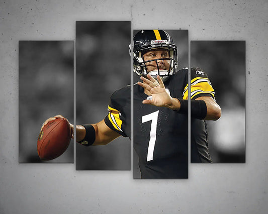 Ben Roethlisberger Black & White Canvas Art