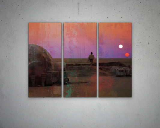 Binary Sunset Multicolour Wall Art